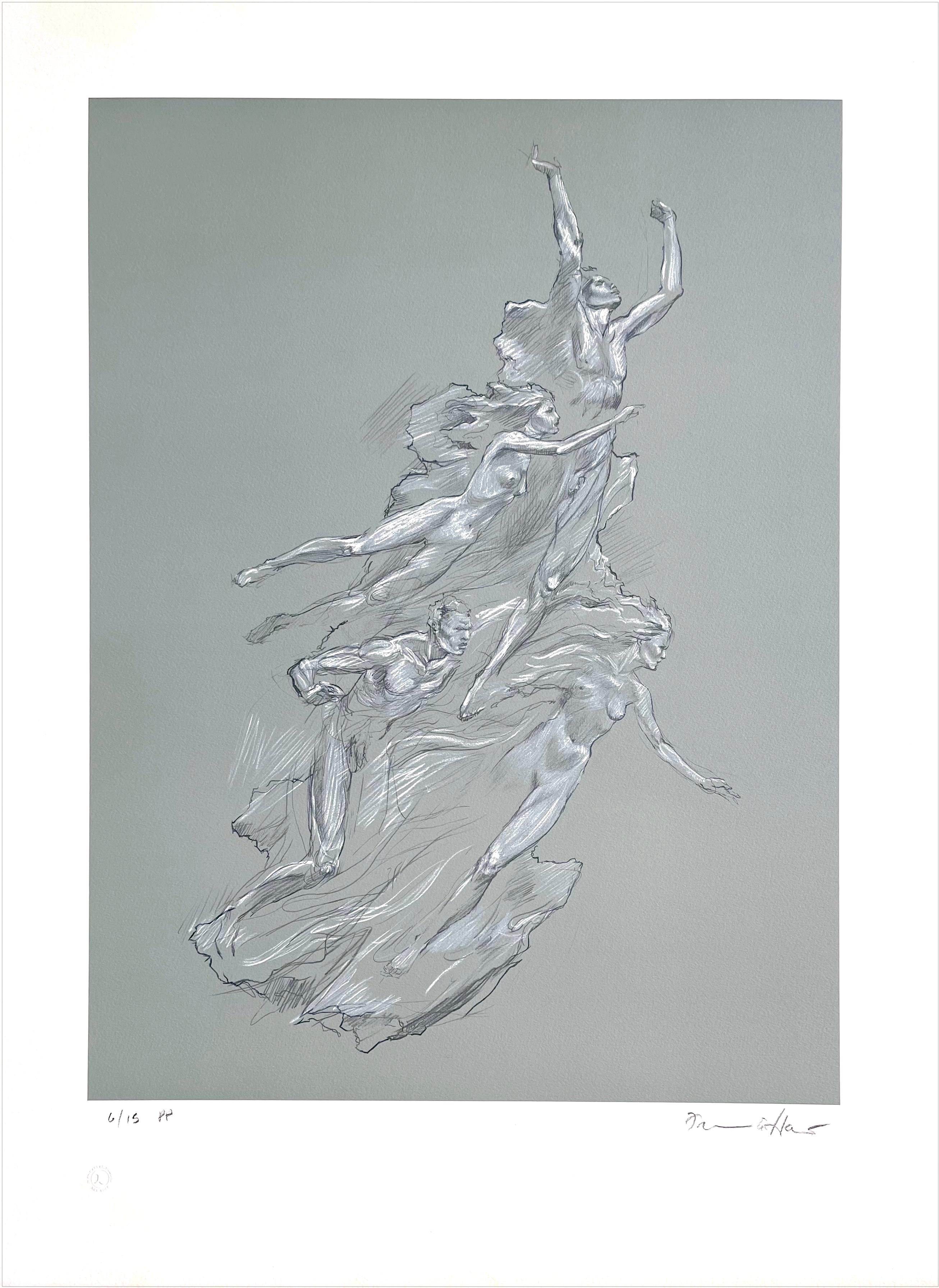 Figurative Print Frederick Hart - Lithographie signée HEROIC SPIRIT, Jeux olympiques de 1992, figures nues, art motivationnel