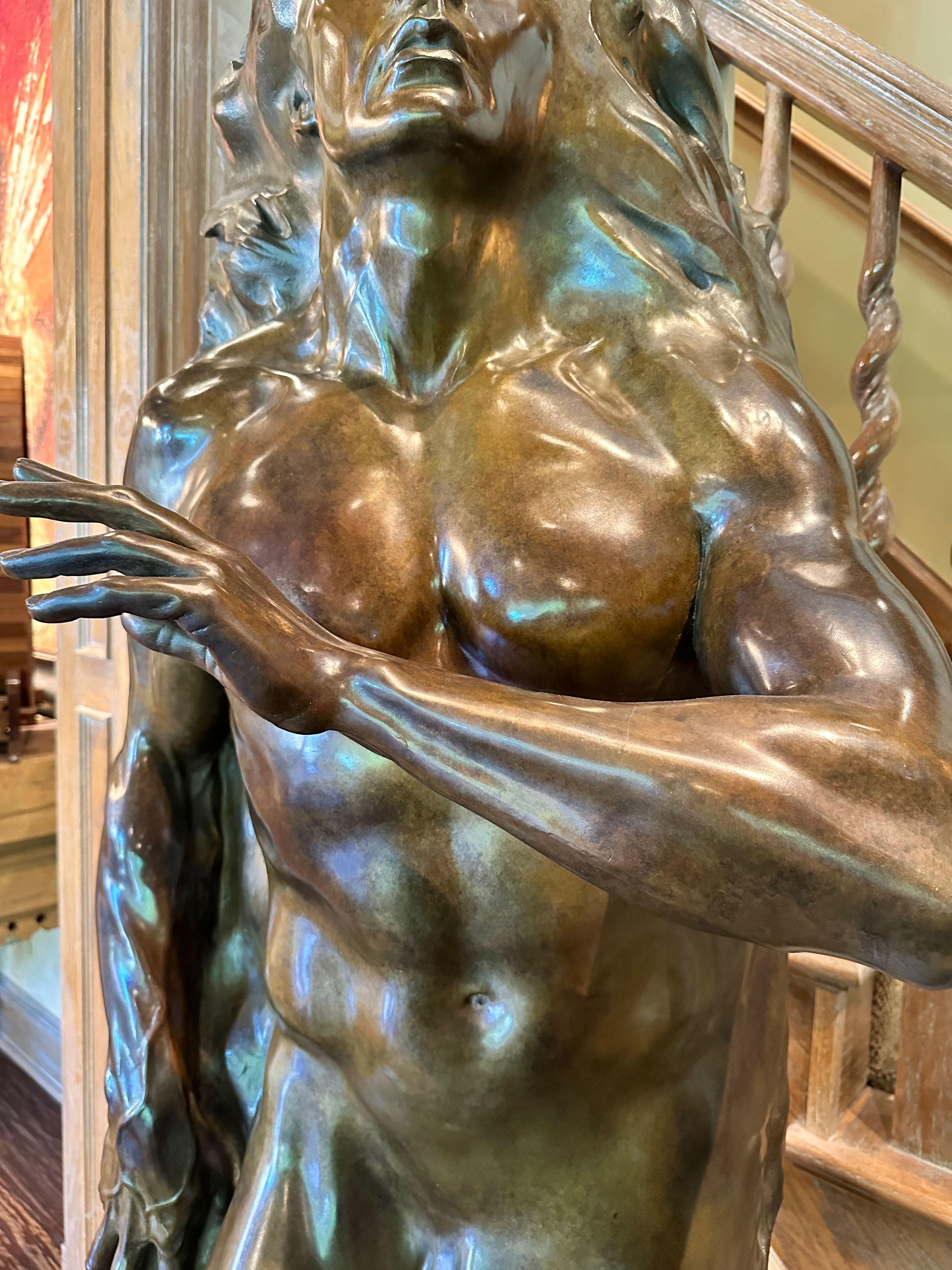 „Adam, vollformatige Skulptur“, Frederick Hart, Bronzeskulptur, figurativer Mann im Angebot 3