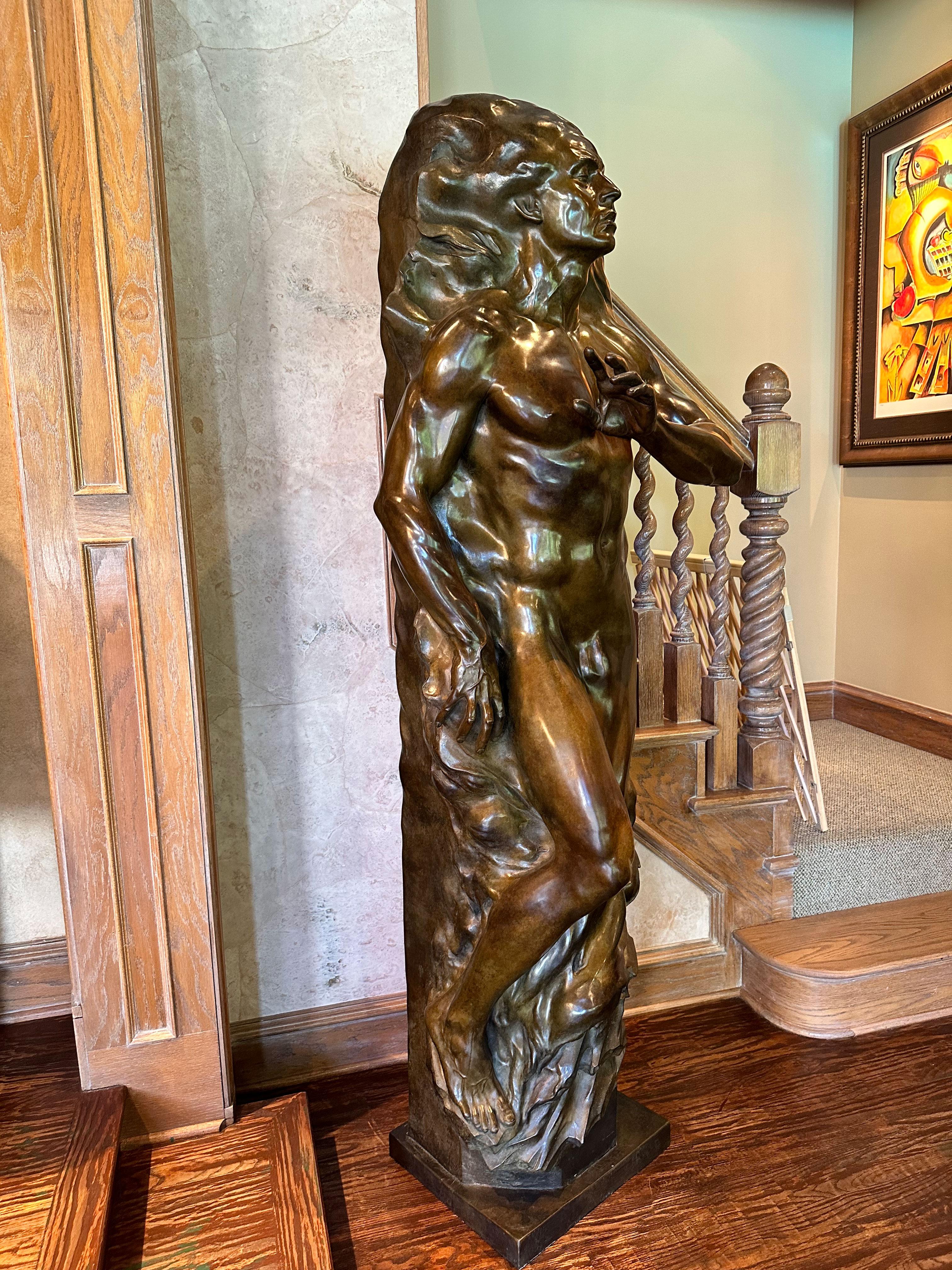„Adam, vollformatige Skulptur“, Frederick Hart, Bronzeskulptur, figurativer Mann im Angebot 4