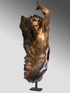 "Ex Nihilo Figure 4", Frederick Hart, Sculpture en bronze, Homme figuré