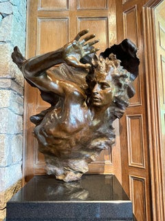 "Ex Nihilo Fragmento 3", Frederick Hart, Escultura figurativa de bronce, 43x31x18 pulg.