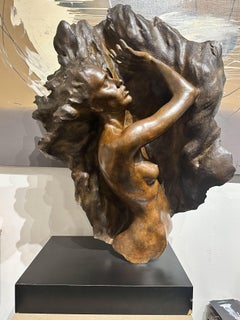 "Ex Nihilo Fragment 7", Frederick Hart, Bronze Sculpture, Woman Figure