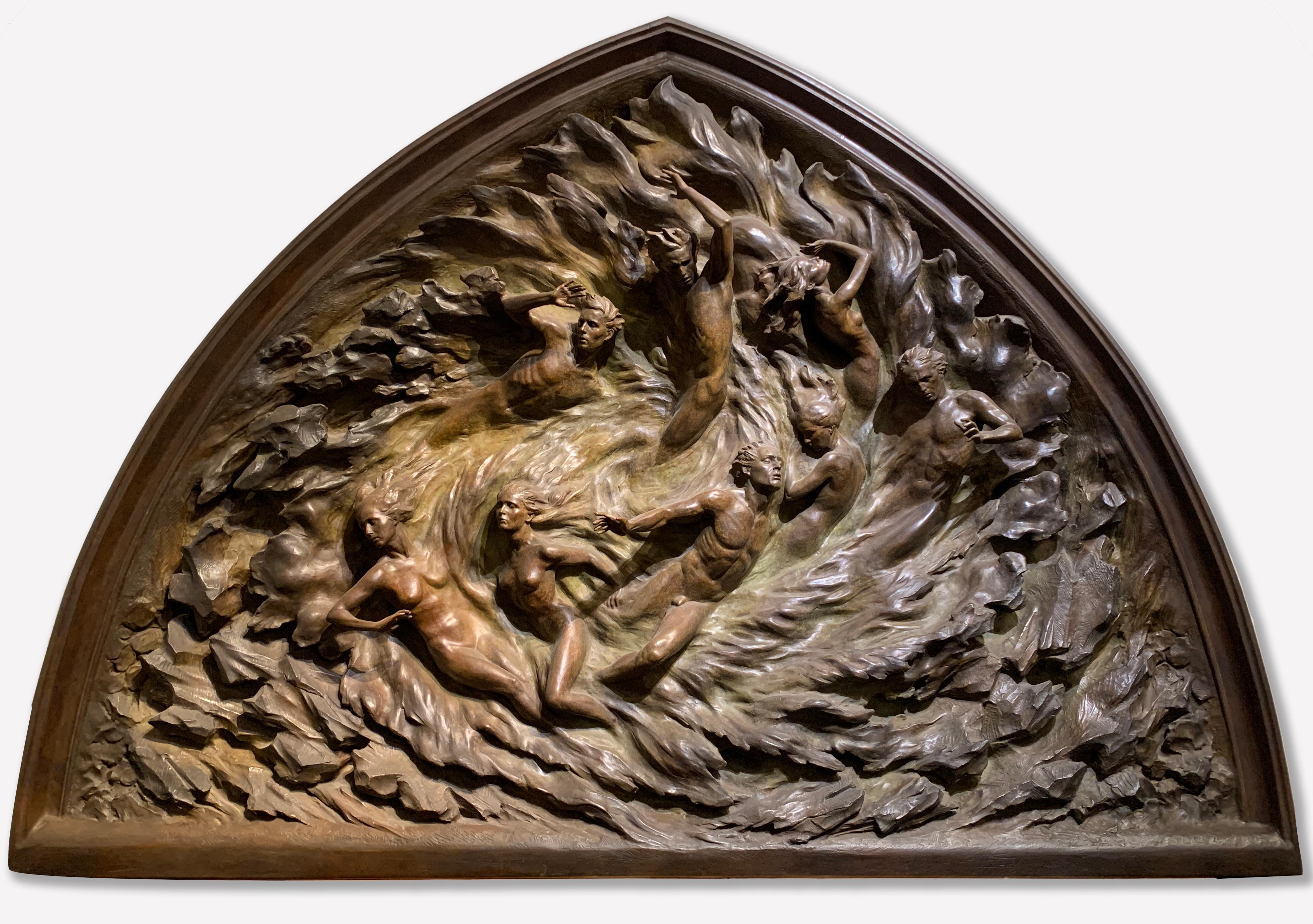 „Ex Nihilo“, Frederick Hart, Bronzeskulptur, Figurative Frau und Männer, „Ex Nihilo“