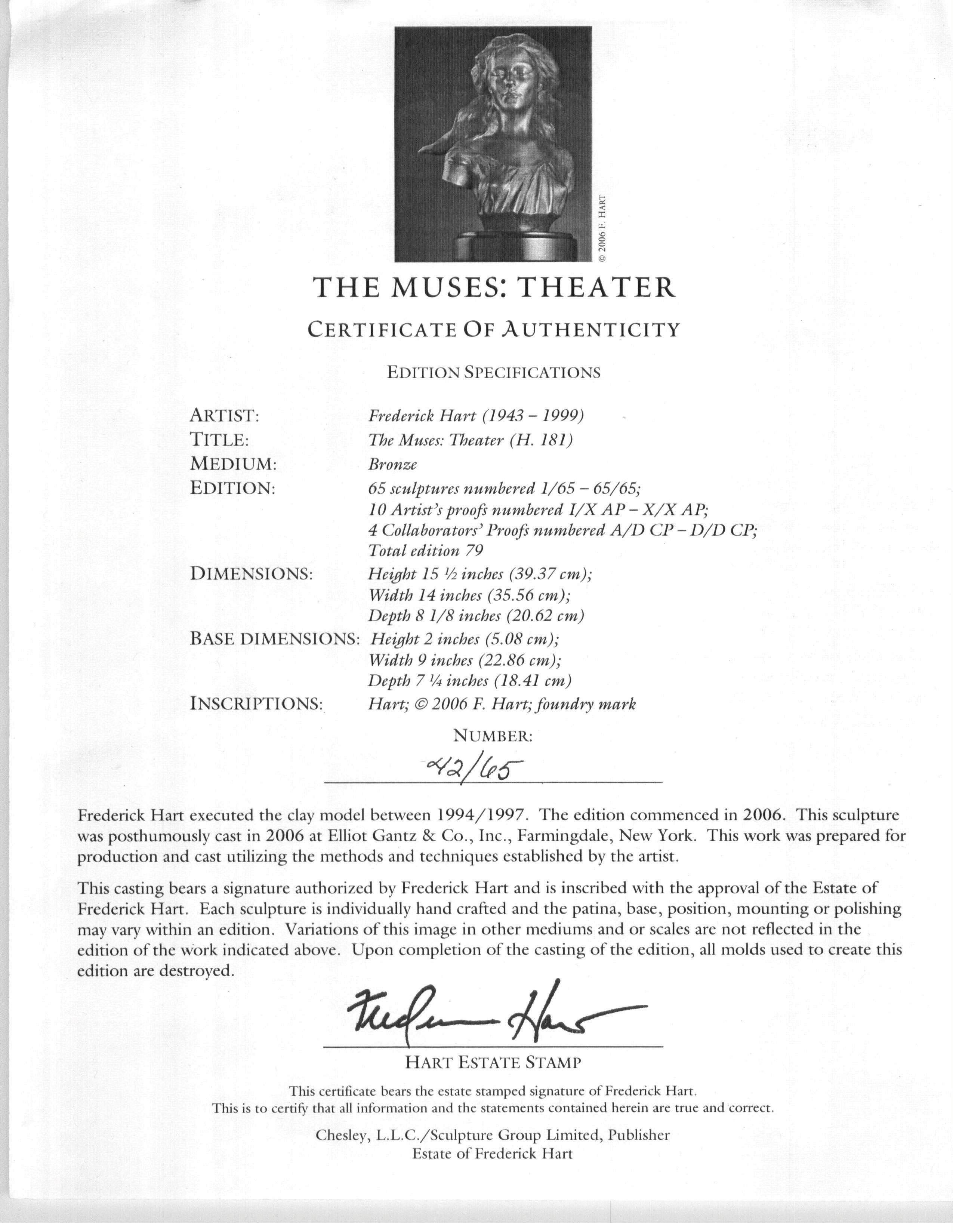 „The Muses Suit“ Bronzesammlung von Tanz, Musik, Poesie und Theater, 42/65 im Angebot 10