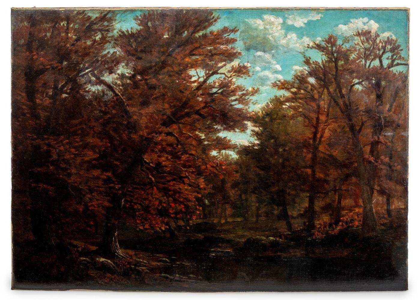 Frederick Hatfield Clark Landscape Painting – Herbstliche Landschaftsszene