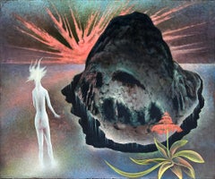 Surrealist Landscape,  Mountain with Nude Woman - Perls Gallery