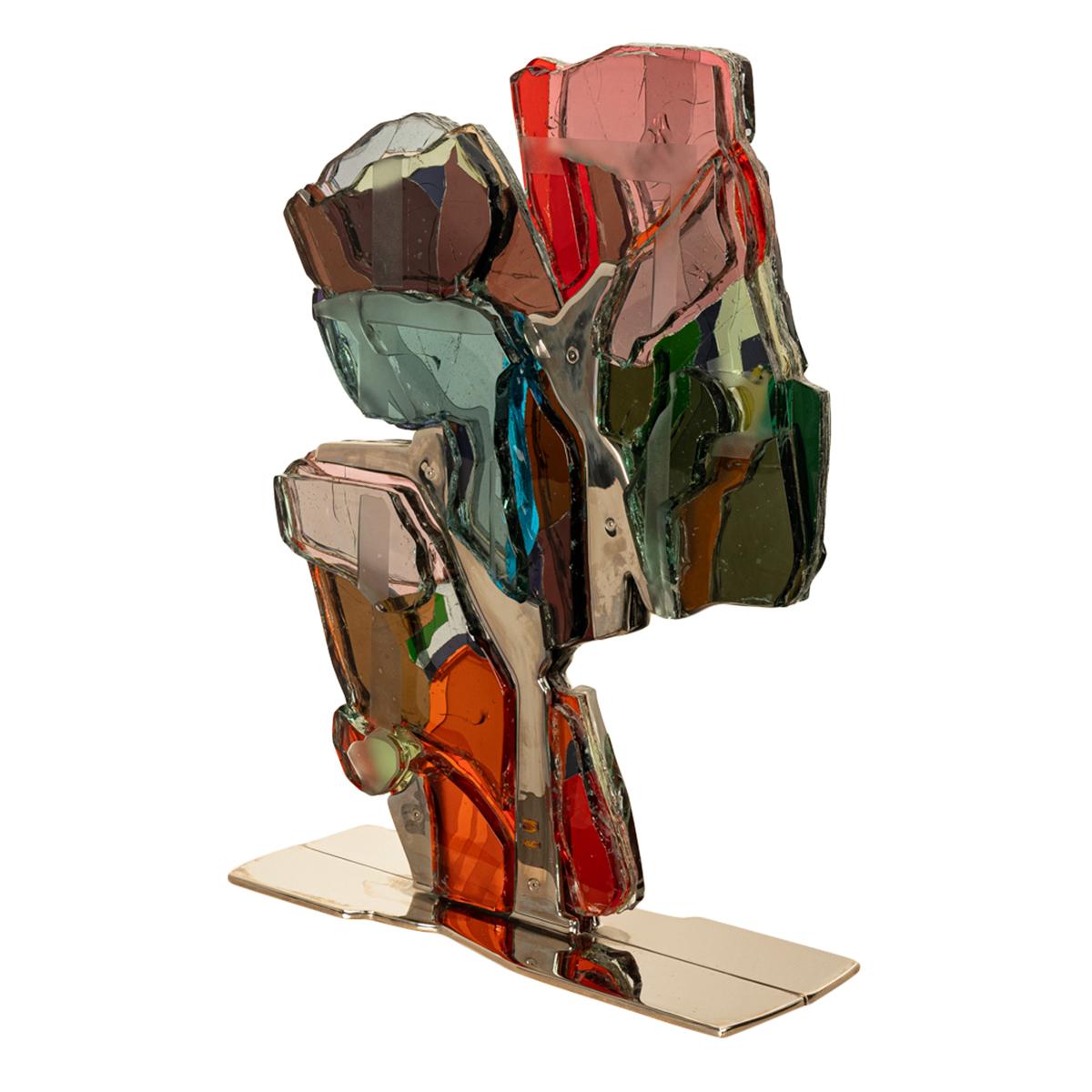Escultura de níquel de vidrio laminado modernista abstracto del noroeste del Pacífico de Oregón 7