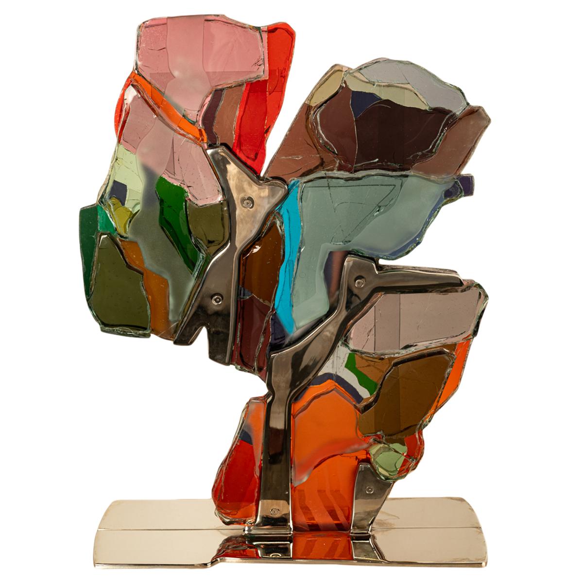 Escultura de níquel de vidrio laminado modernista abstracto del noroeste del Pacífico de Oregón 9