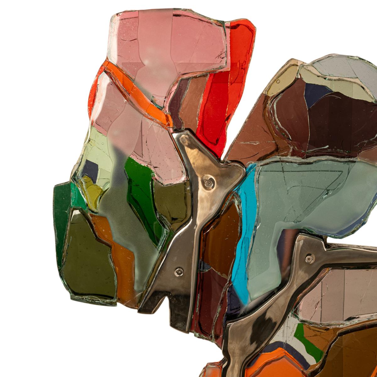 Escultura de níquel de vidrio laminado modernista abstracto del noroeste del Pacífico de Oregón 11