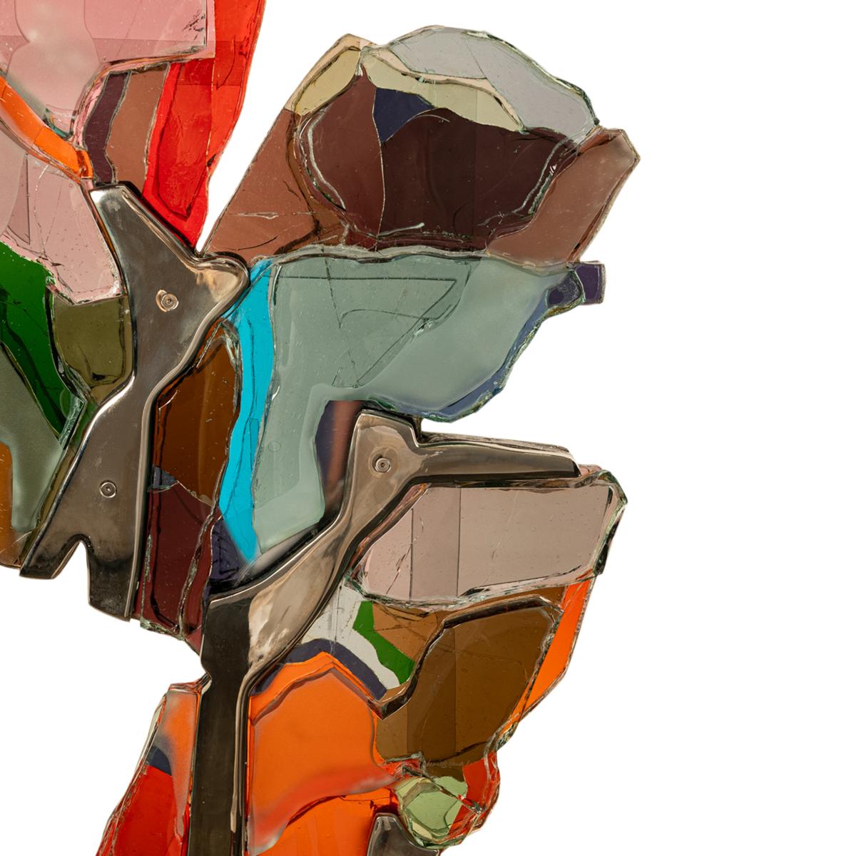 Escultura de níquel de vidrio laminado modernista abstracto del noroeste del Pacífico de Oregón 12