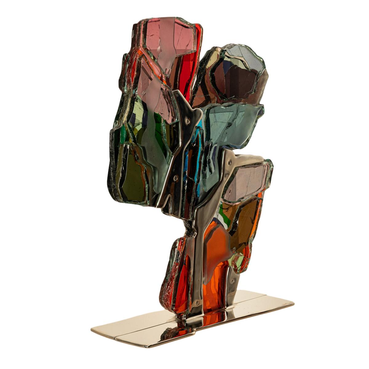 Escultura de níquel de vidrio laminado modernista abstracto del noroeste del Pacífico de Oregón 2