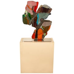 Escultura de níquel de vidrio laminado modernista abstracto del noroeste del Pacífico de Oregón