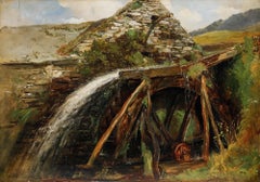 Frederick Henry Henshaw (1807-1891) - Late 19th Century Oil, The Water Mill