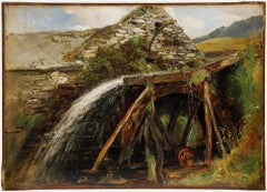 Frederick Henry Henshaw (1807-1891) - Late 19th Century Oil, The Water Mill