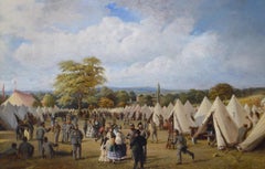 Pair of 19th Century military oil paintings of volunteer rifle soldiers