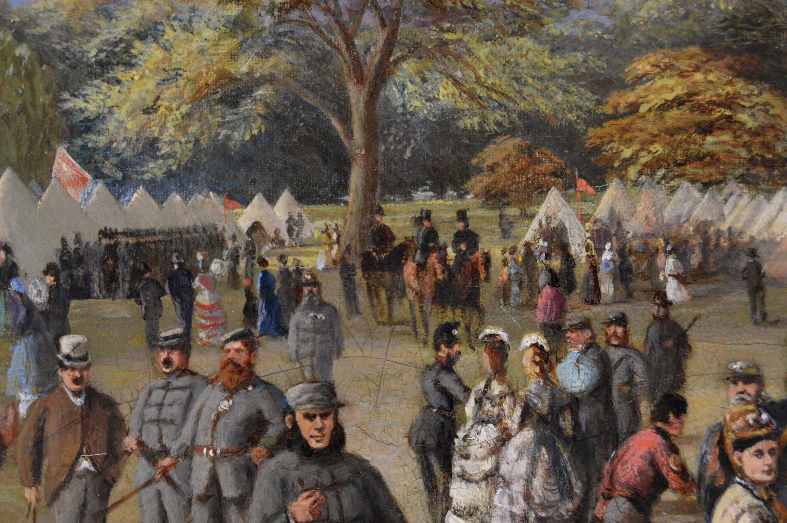 Paire de peintures à l'huile militaires du 19e siècle représentant des tirailleurs volontaires en vente 1