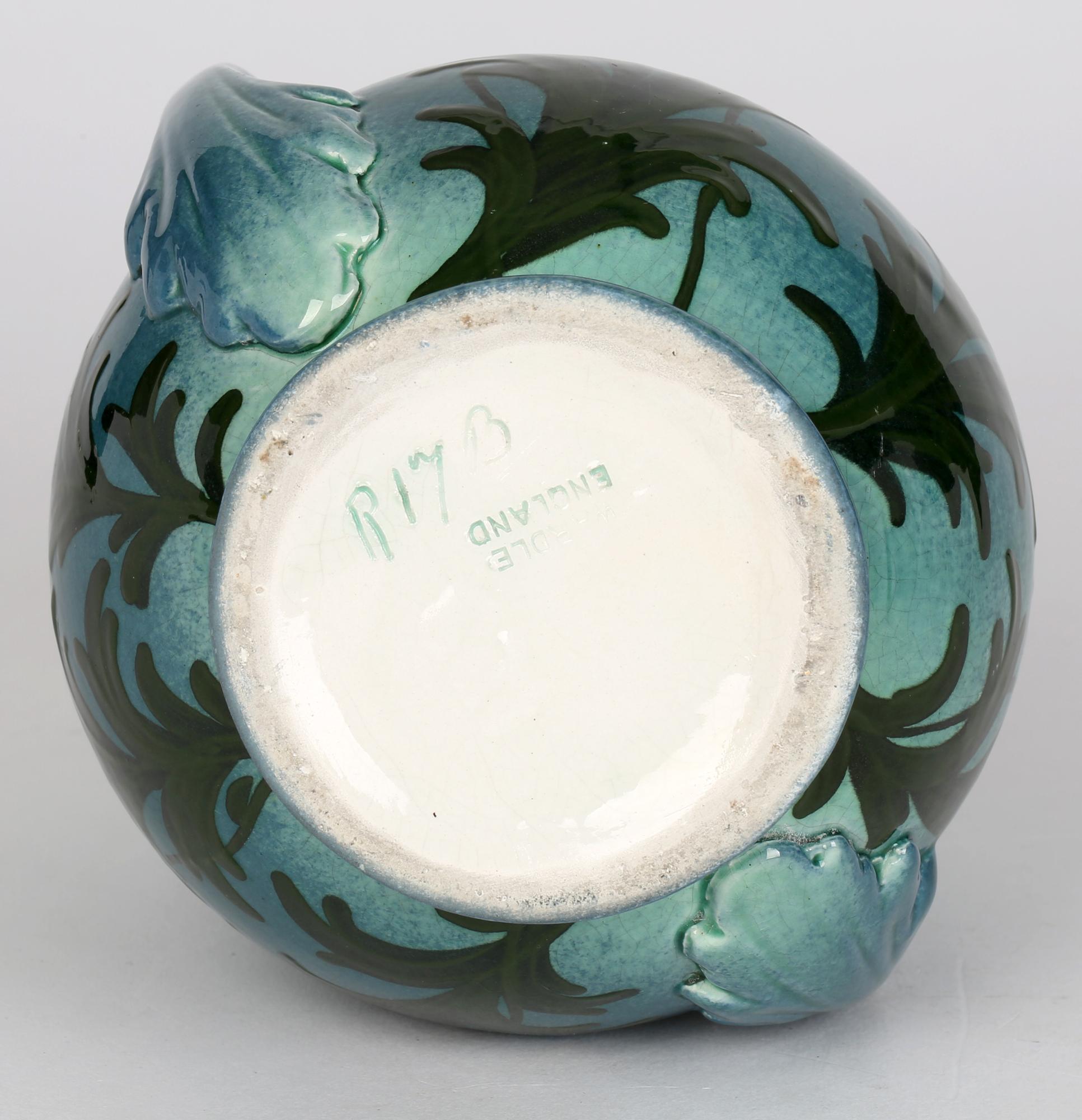 Frederick Hurten Rhead Wardle Art Nouveau Hand Painted Moonlight Poppies Vase    6