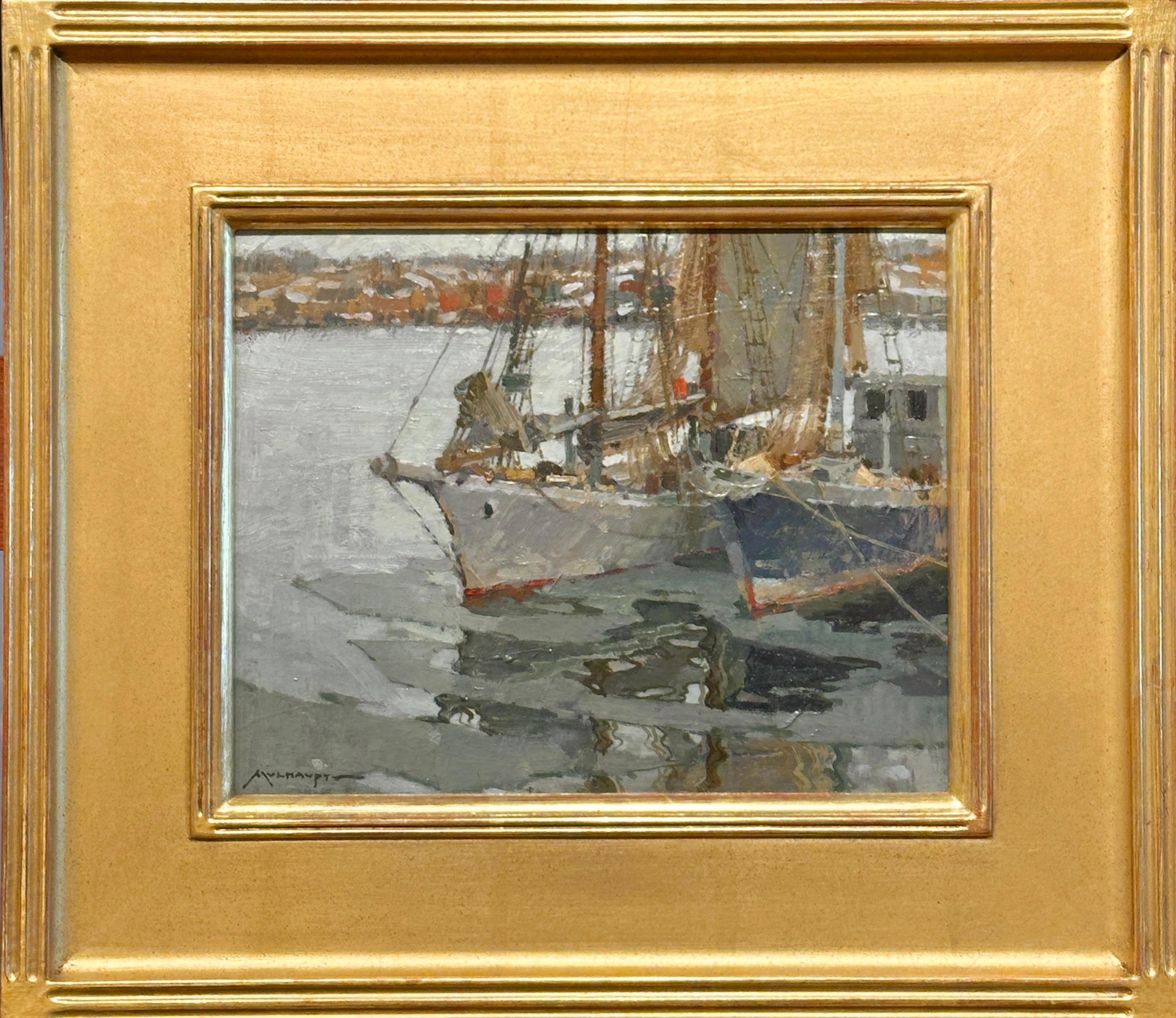 Frederick John Mulhaupt Winter Harbor Gloucester Landscape Painting 1