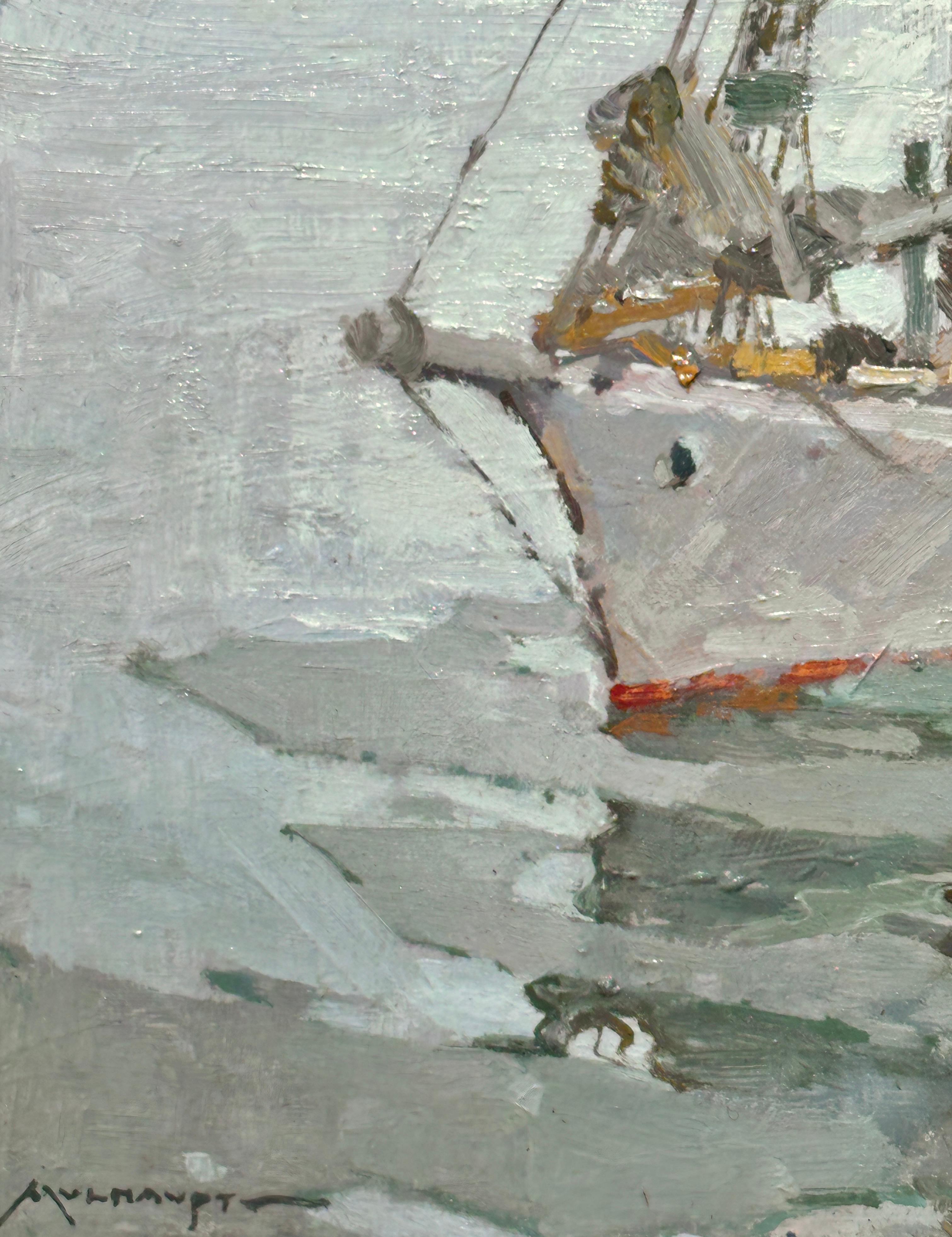 Frederick John Mulhaupt Winter Harbor Gloucester Landscape Painting 2