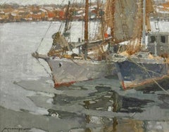 Frederick John Mulhaupt Winter Harbor Gloucester Pintura de paisaje
