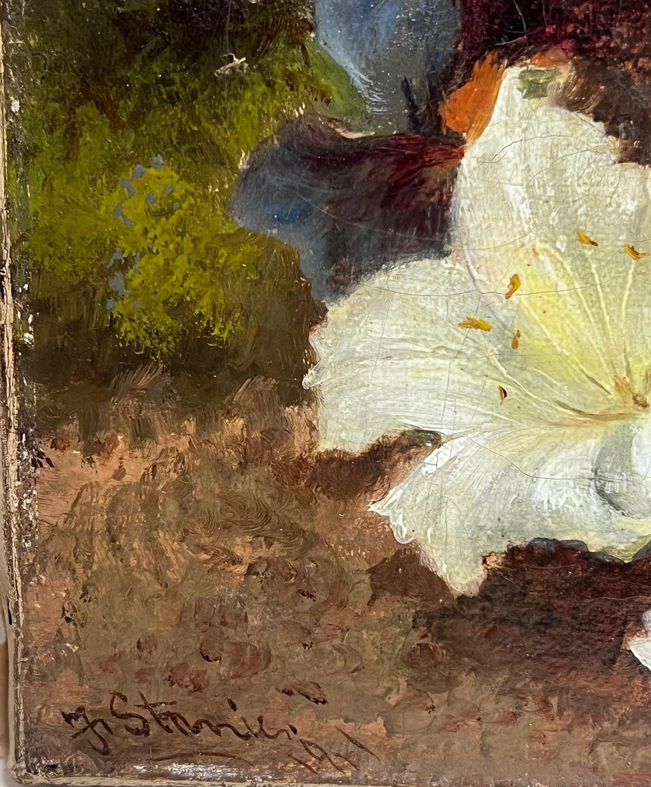 Charmantes viktorianisches englisches Stillleben, Ölgemälde mit Blumen in natürlicher Fassung (Viktorianisch), Painting, von Frederick J Stanier