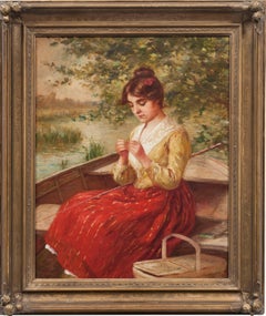 Casting the Rod, Figurative work by Frederick James Boston (1855-1932, American)