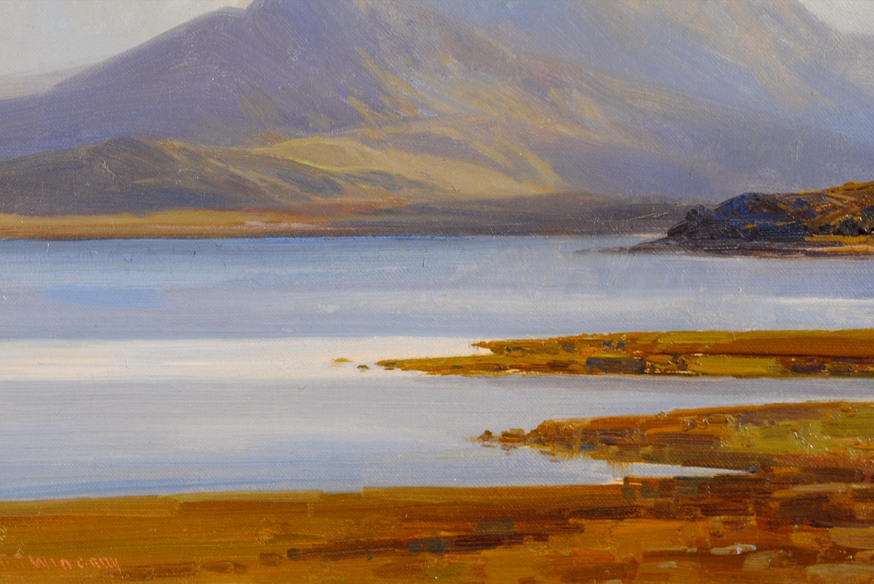 Lake Landscape - Fine English Dartmoor Devon Antique Landscape Oil Painting For Sale 3