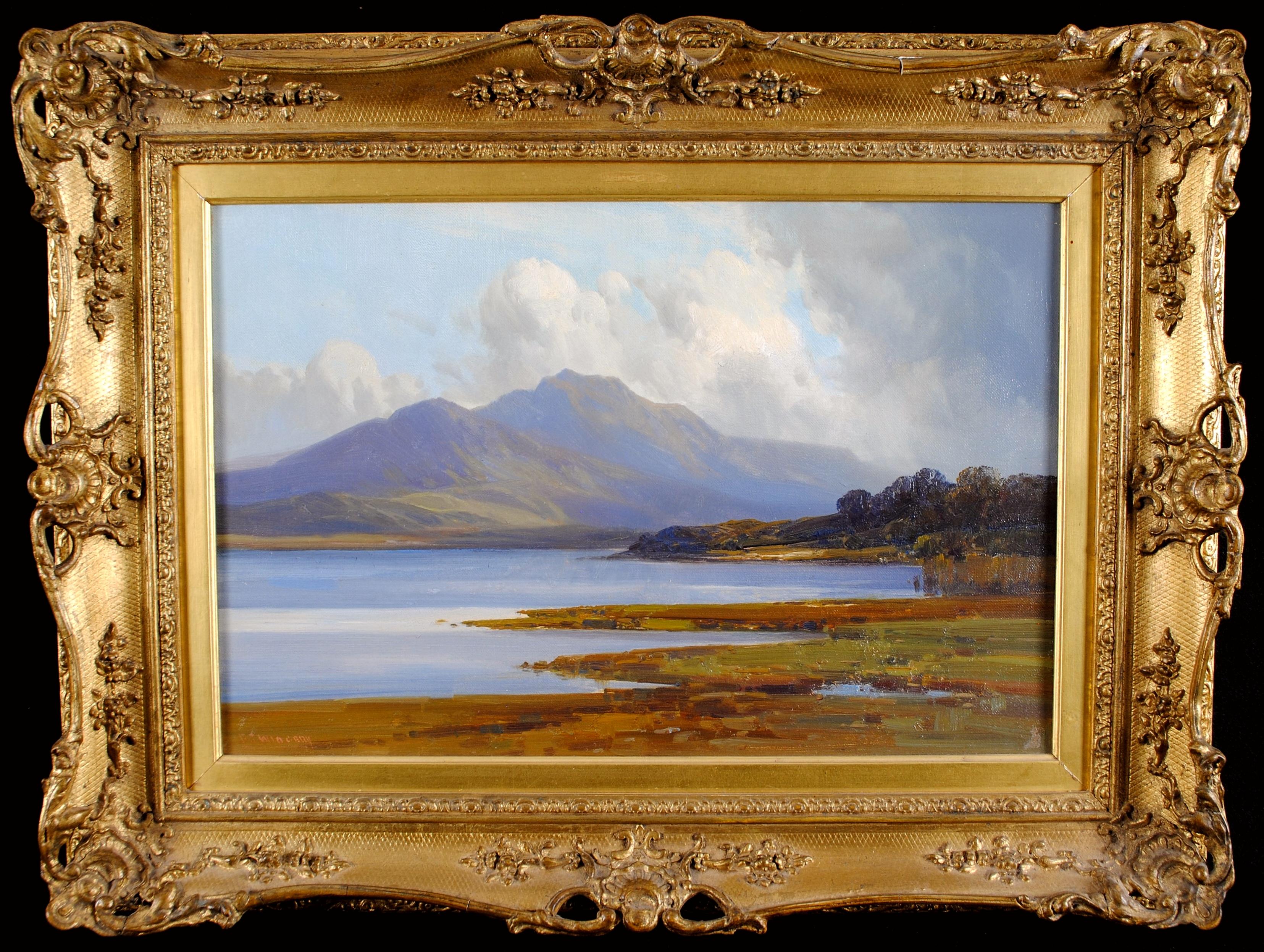 Frederick John Widgery Landscape Painting - Lake Landscape - Fine English Dartmoor Devon Antique Landscape Oil Painting