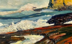 "Breaking Surf" Frederick Judd Waugh, Vibrant Impressionist Marine Landscape