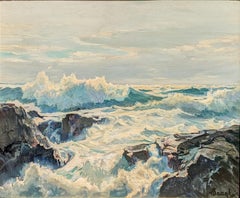 "Surf Glow, " Frederick Judd Waugh, Seascape, Waves on a Sunny Day, Impressionism