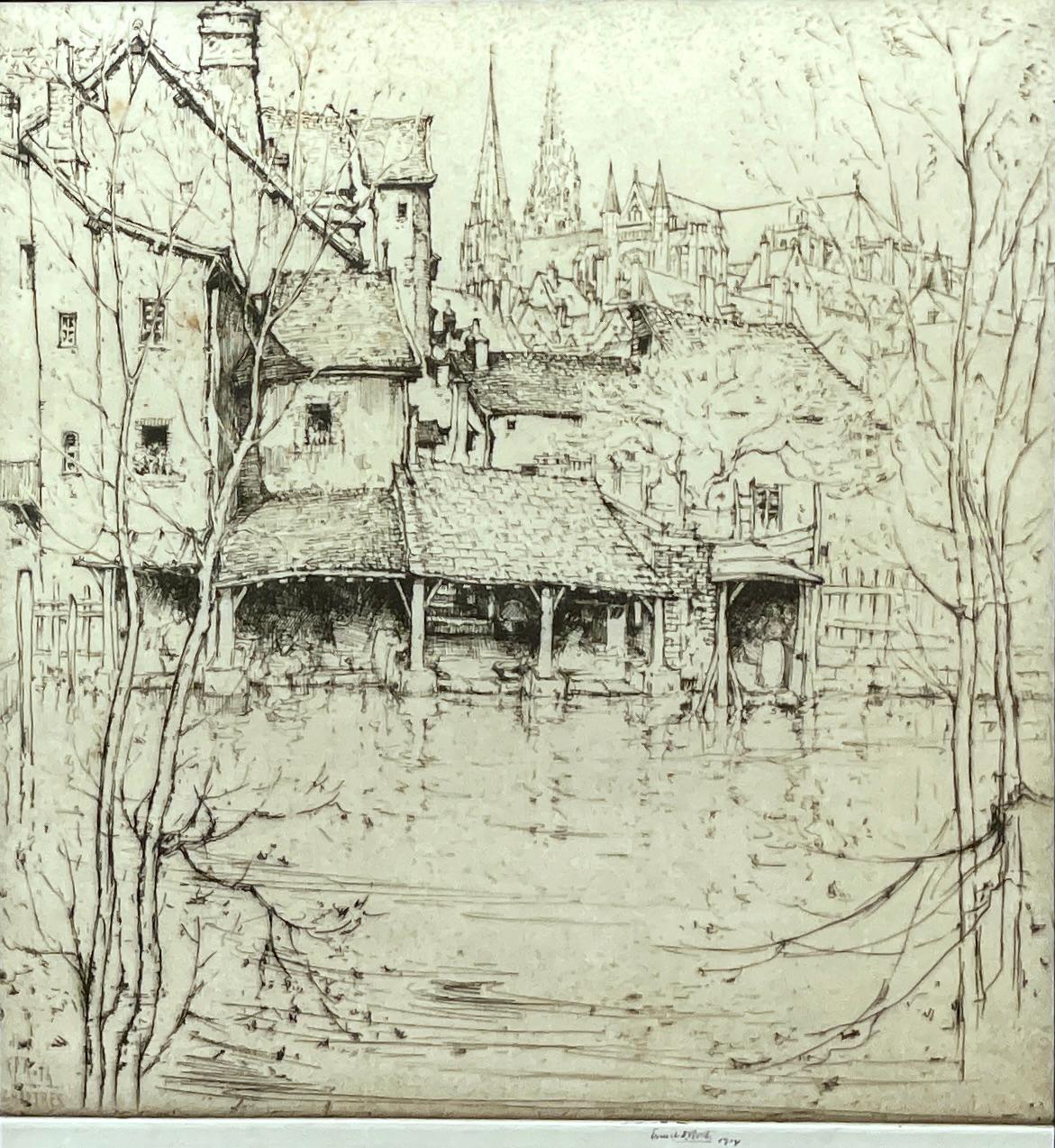 Late Victorian Frederick Keppel Etching Mansion in Woods, Ernst D. Roth Artist Proof Signed For Sale