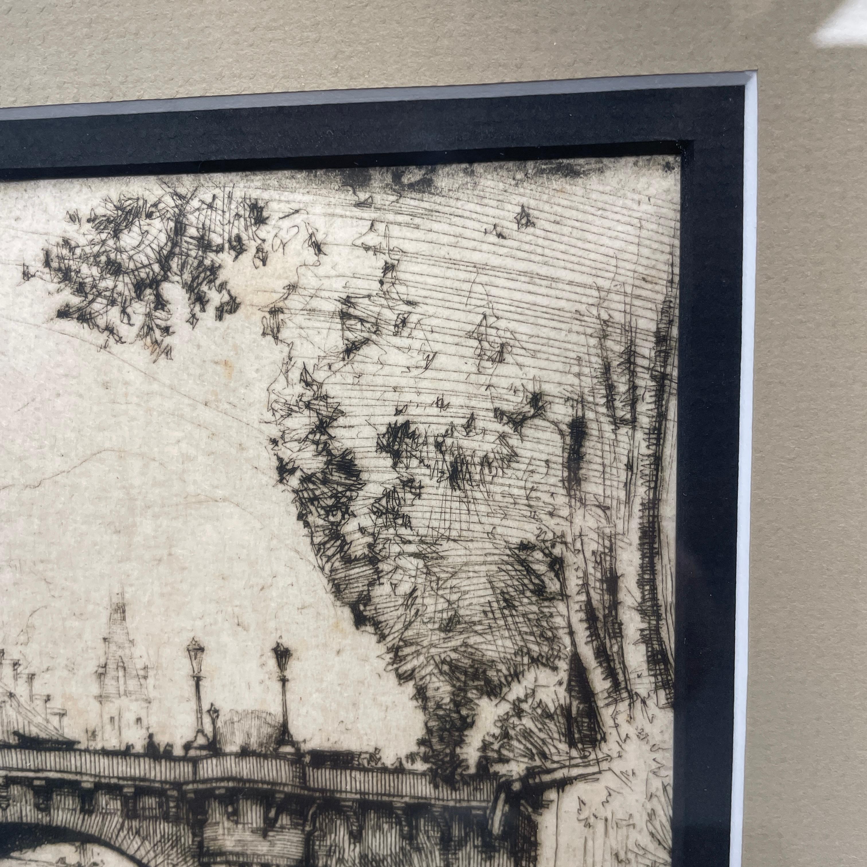 Late Victorian Frederick Keppel Etching Mansion in Woods, Ernst D. Roth Artist Proof Signed For Sale