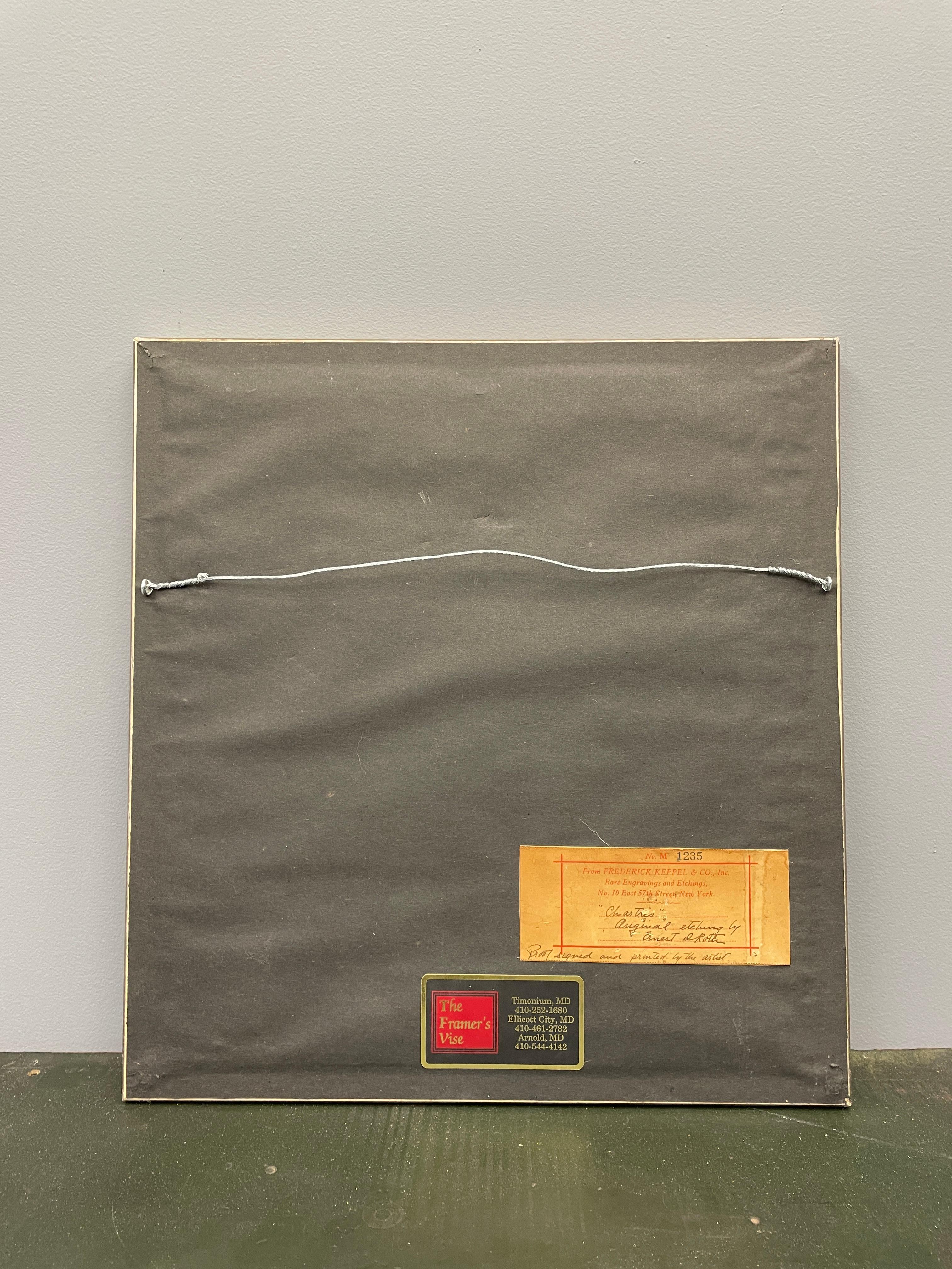 American Frederick Keppel Etching Mansion in Woods, Ernst D. Roth Artist Proof Signed For Sale