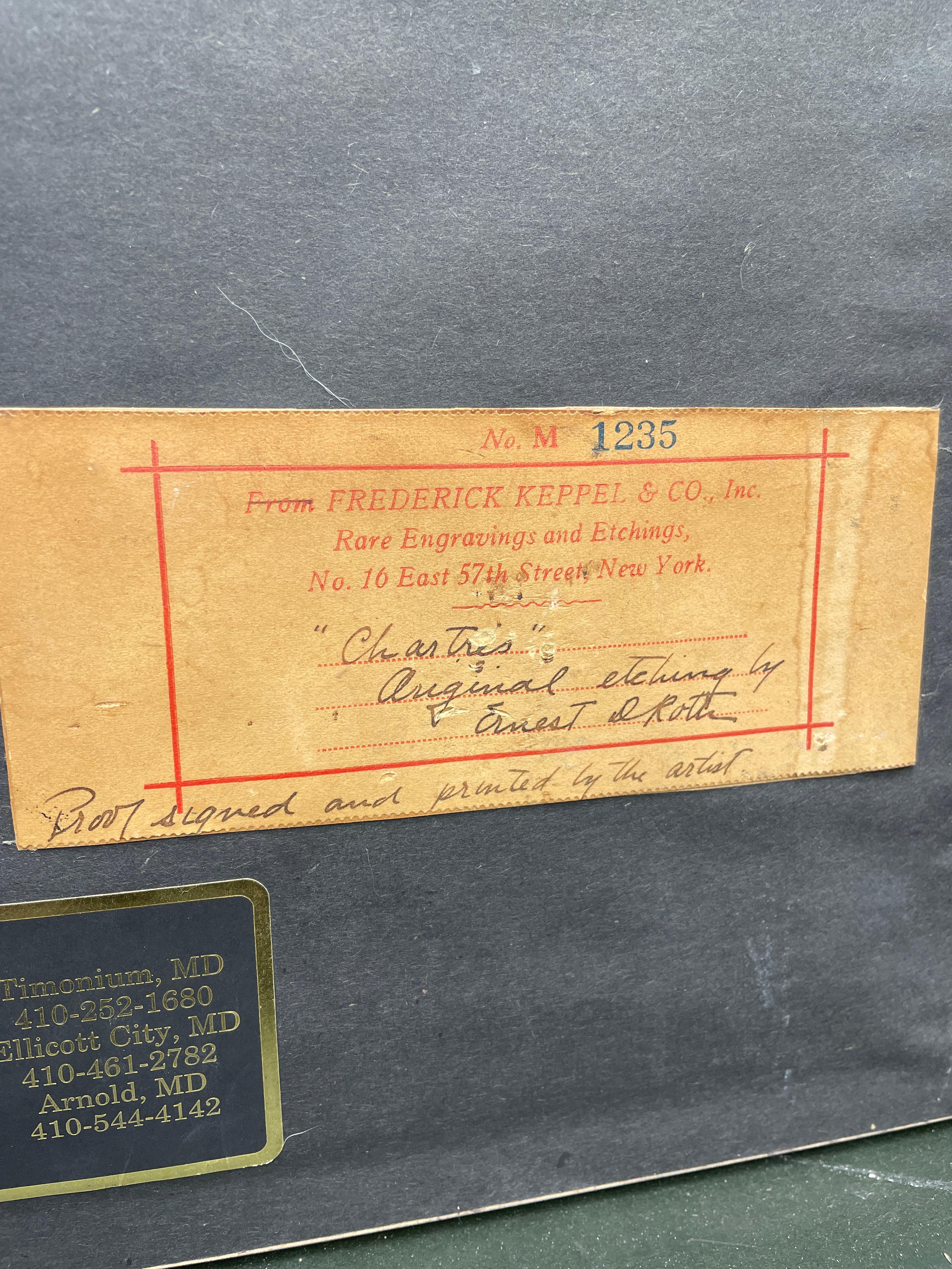 Frederick Keppel Etching Mansion in Woods, Ernst D. Roth Artist Proof Signed In Good Condition For Sale In Hyattsville, MD