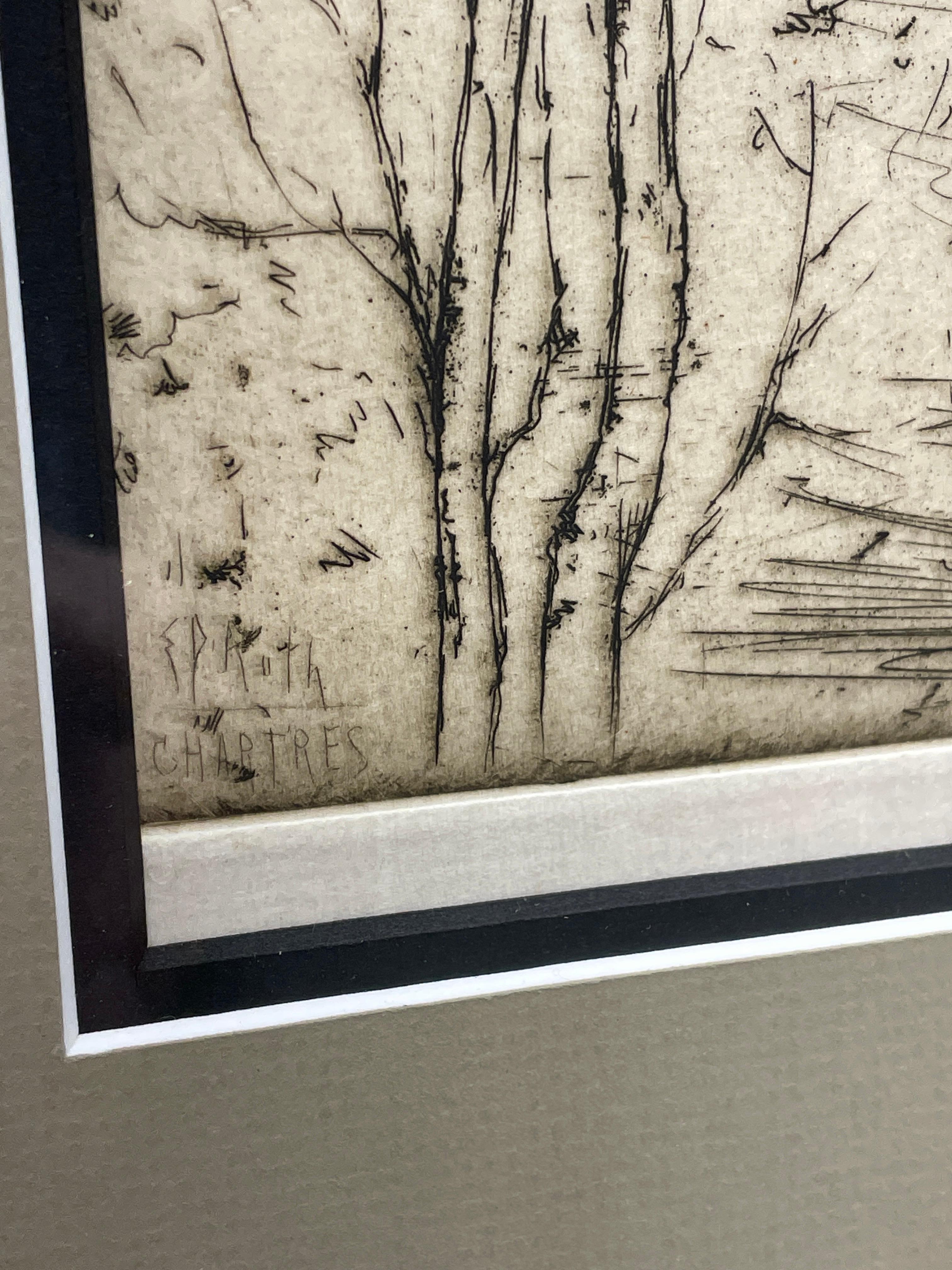 Early 20th Century Frederick Keppel Etching Mansion in Woods, Ernst D. Roth Artist Proof Signed For Sale