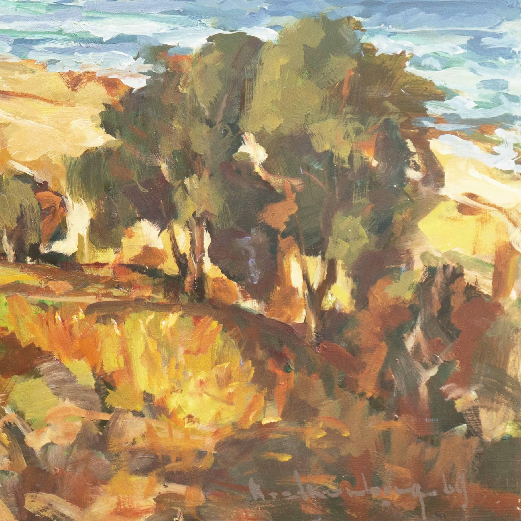 'Elsonore Coast and the Øresund Straits, Denmark', SFAA, California Artist - Painting by Frederick Korburg