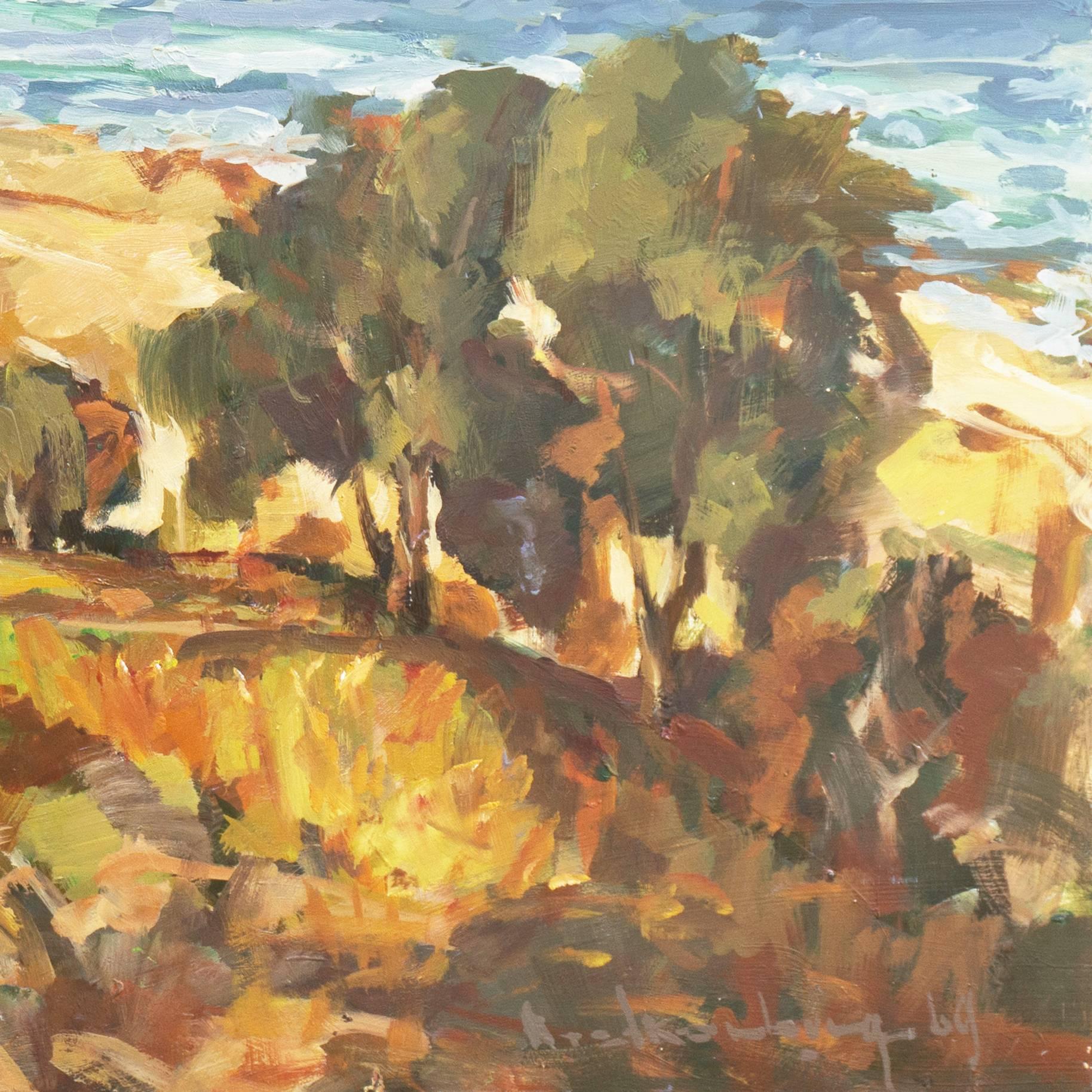 'Elsonore Coast and the Øresund Straits, Denmark', SFAA, California Artist - Painting by Frederick Korburg