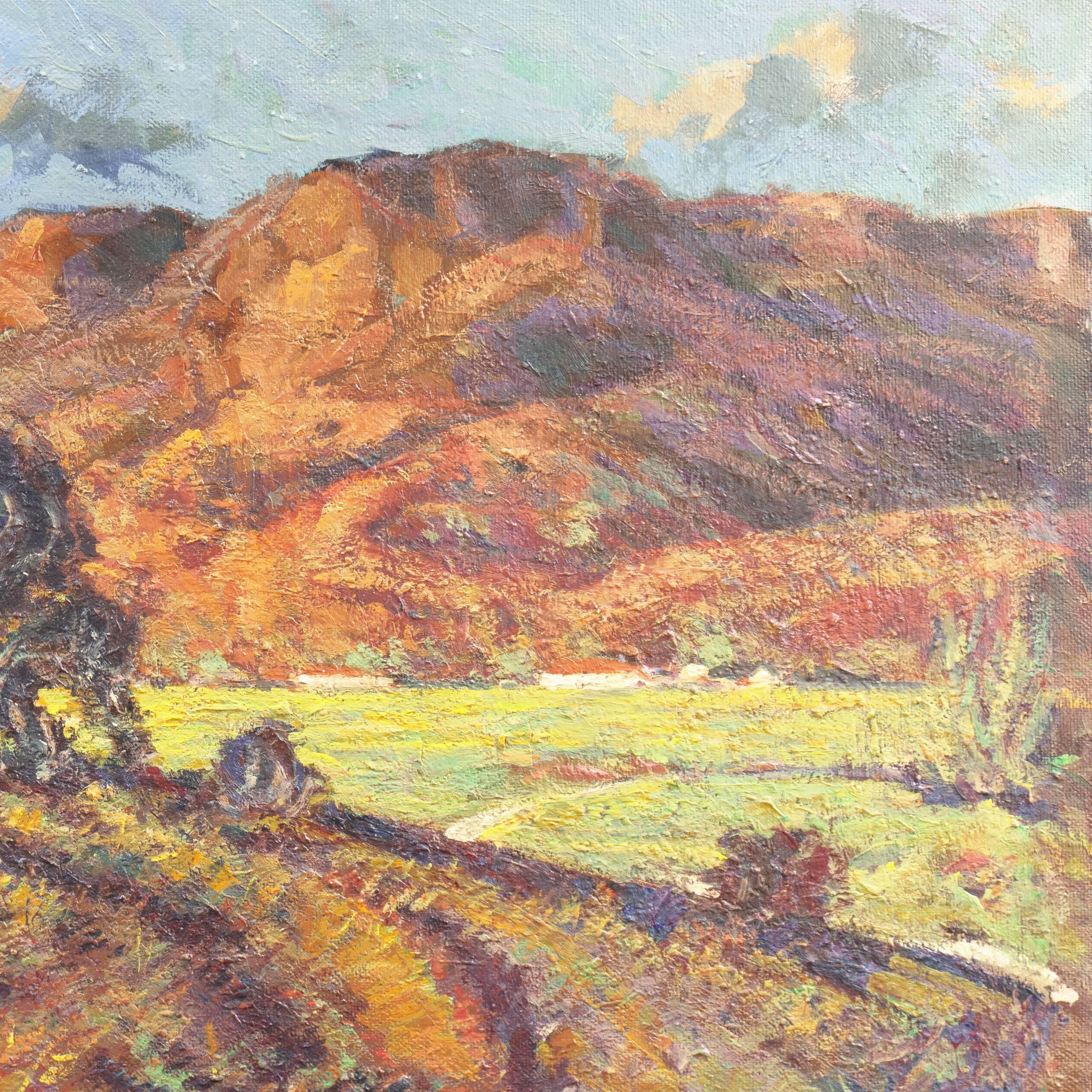  'San Gregorio, California', Impressionist, SFAA, Hamburg Academy of Fine Arts - Brown Landscape Painting by Frederick Korburg