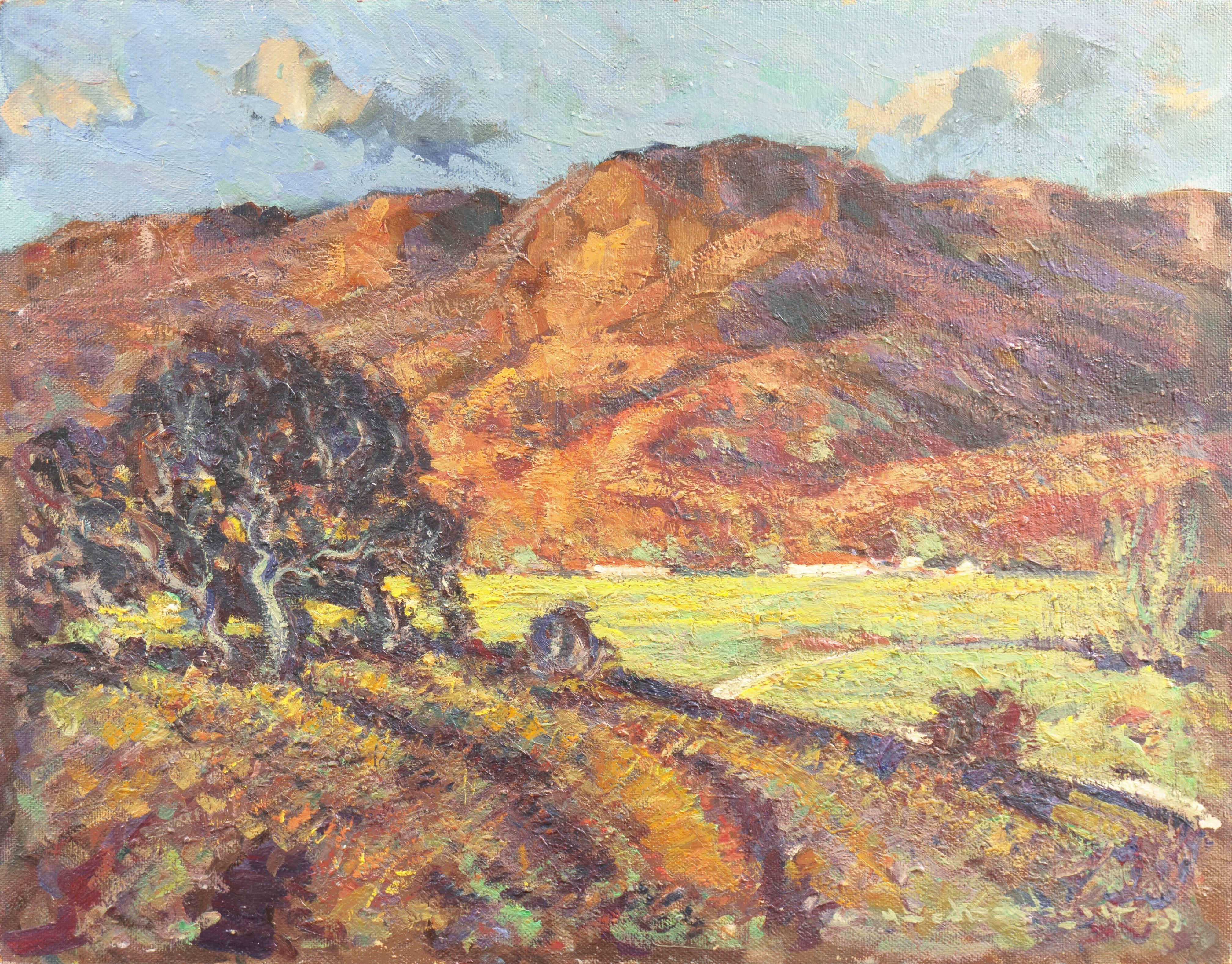 Frederick Korburg Landscape Painting -  'San Gregorio, California', Impressionist, SFAA, Hamburg Academy of Fine Arts