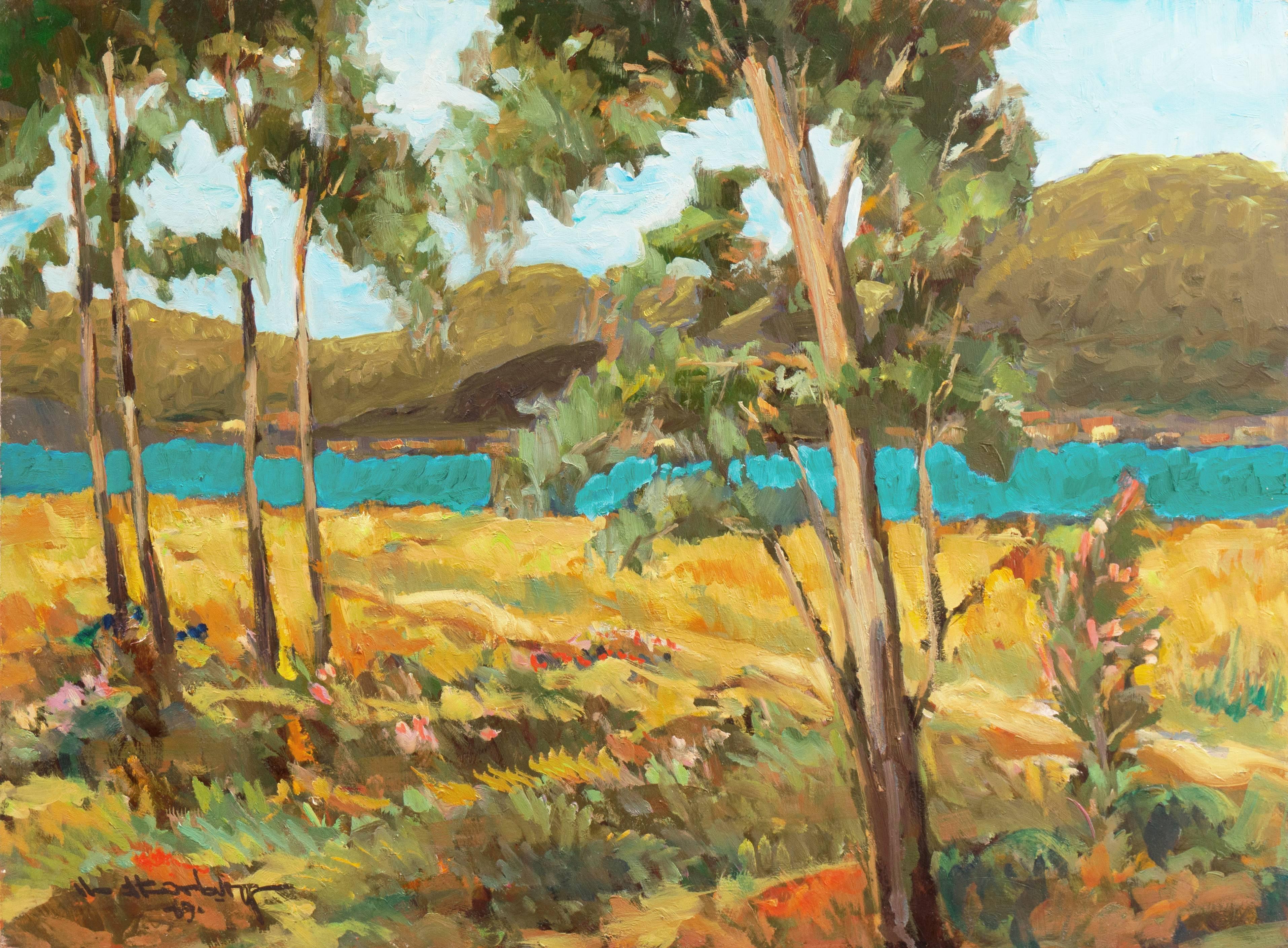 Frederick Korburg Landscape Painting - Post-Impressionist California Landscape