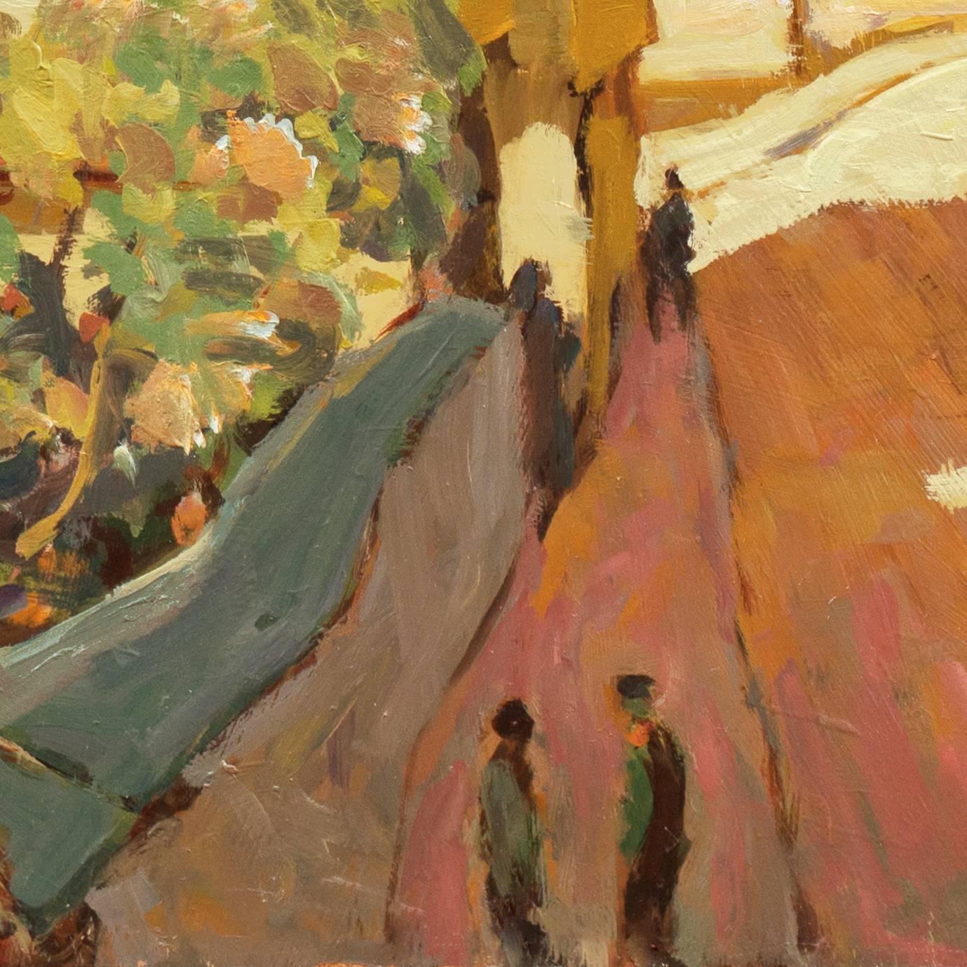 View of Ammerschwihr, France - Post-Impressionist Painting by Frederick Korburg