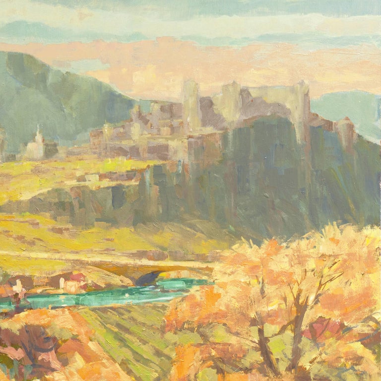 Frederick Korburg Post Impressionist Landscape View Of