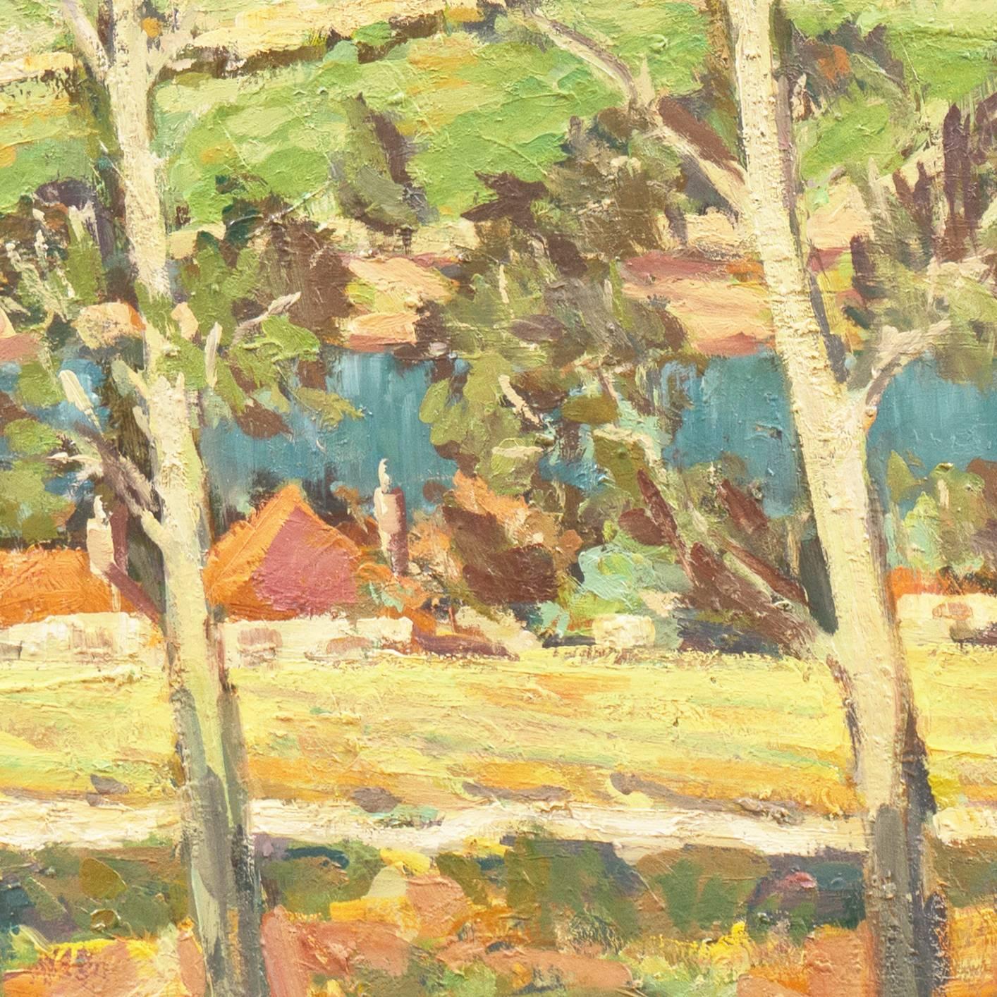 'Moselle Vineyards', Hamburg, California Post-Impressionist, SFAA, Oil Landscape For Sale 1