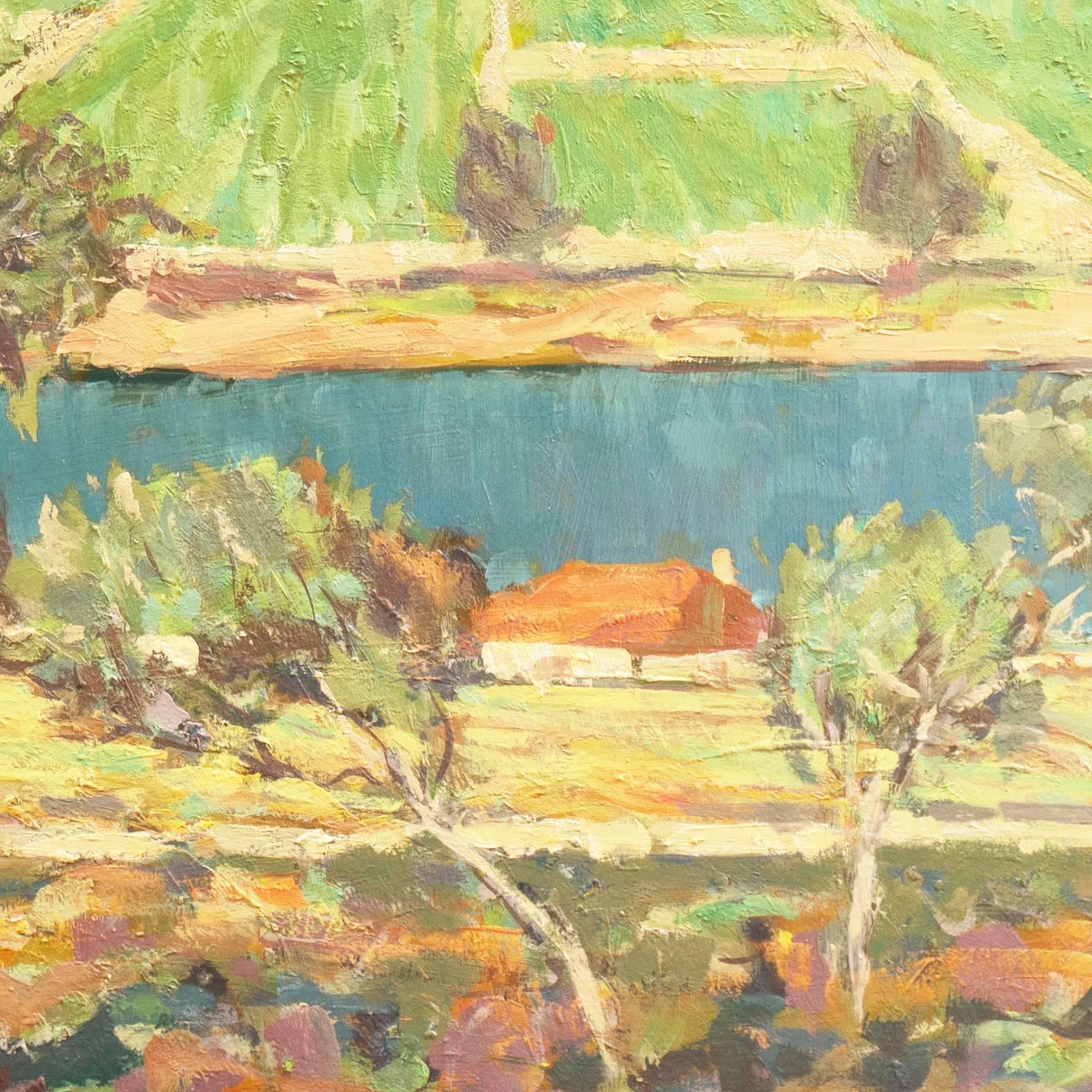 'Moselle Vineyards', Hamburg, California Post-Impressionist, SFAA, Oil Landscape For Sale 2