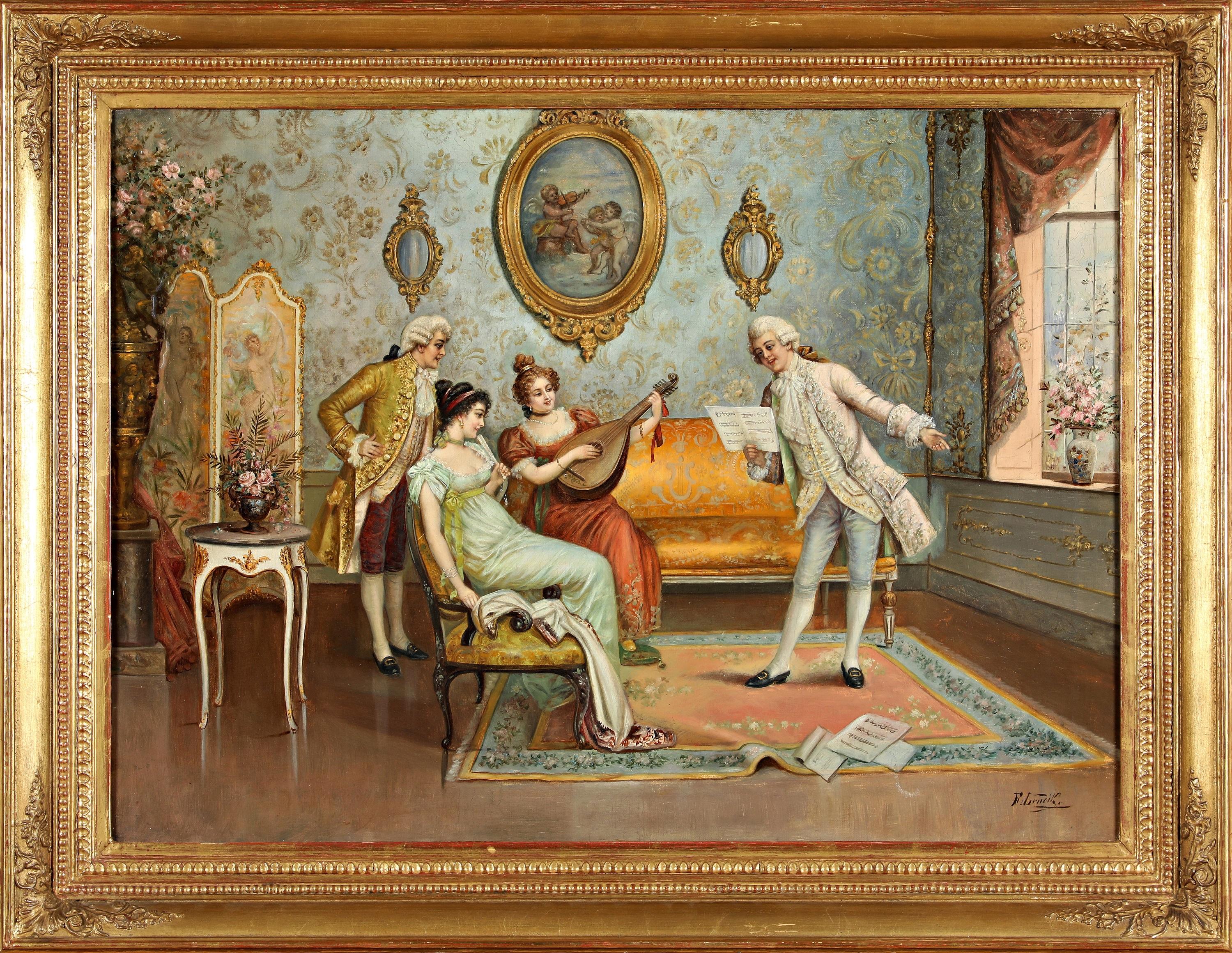 Frederik Lenditz
1873 - 1937

Rococco Interieur

Öl auf Leinwand
signiert unten rechts
Größe: 58 x 79 cm
Rahmen: 73 x 94 cm

Besichtigung und Abholung nach vorheriger Terminvereinbarung gerne möglich

Die Echtheit wird schriftlich bestätigt.