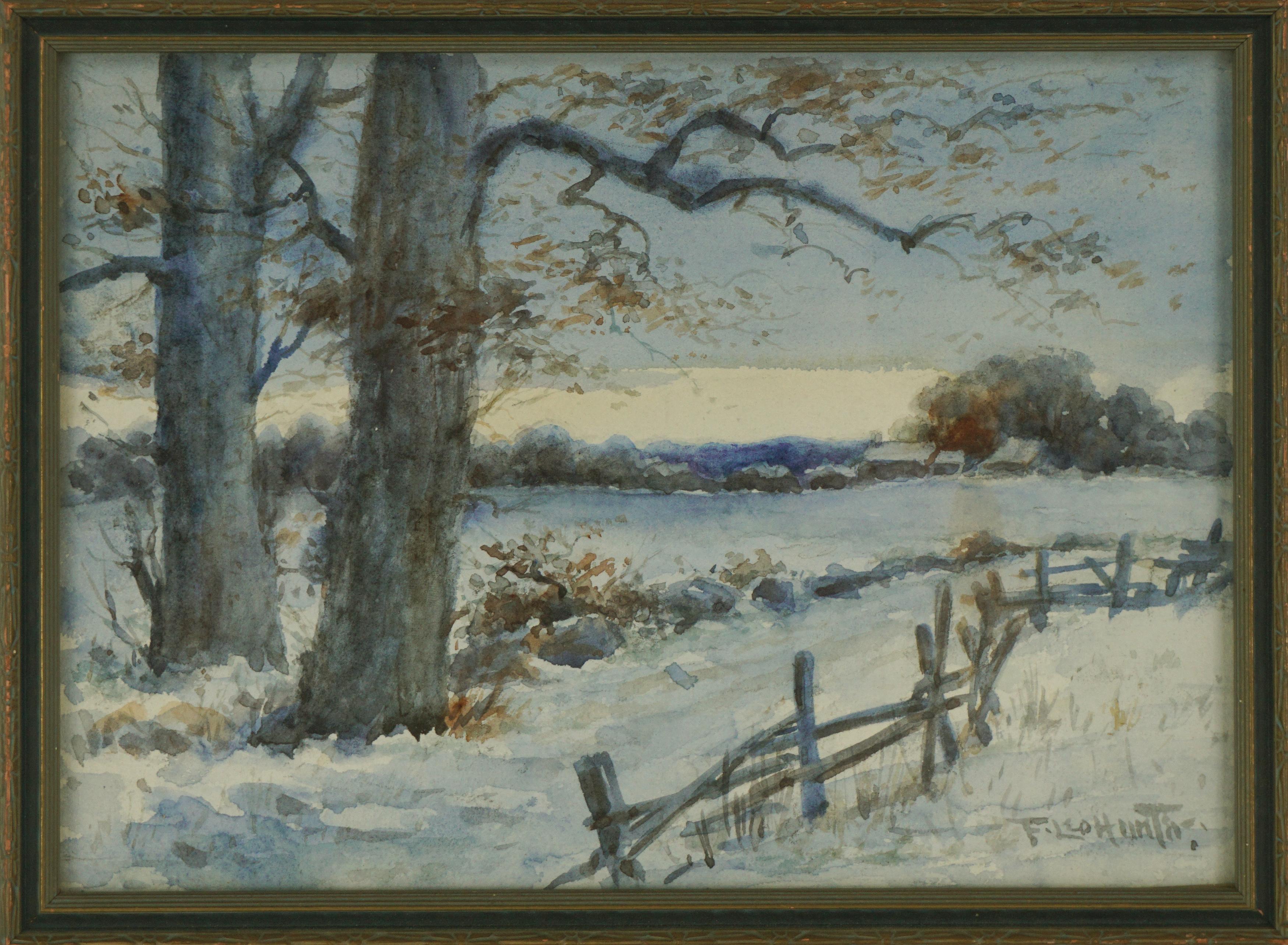 Frederick Leo Hunter Landscape Painting - Early 20th Century Landscape -- Winter on Long Island
