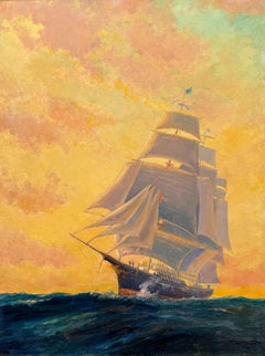 "Velero al atardecer"