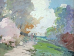 Frederick Lincoln Stoddard Colorful Landscape with Figures, circa 1920