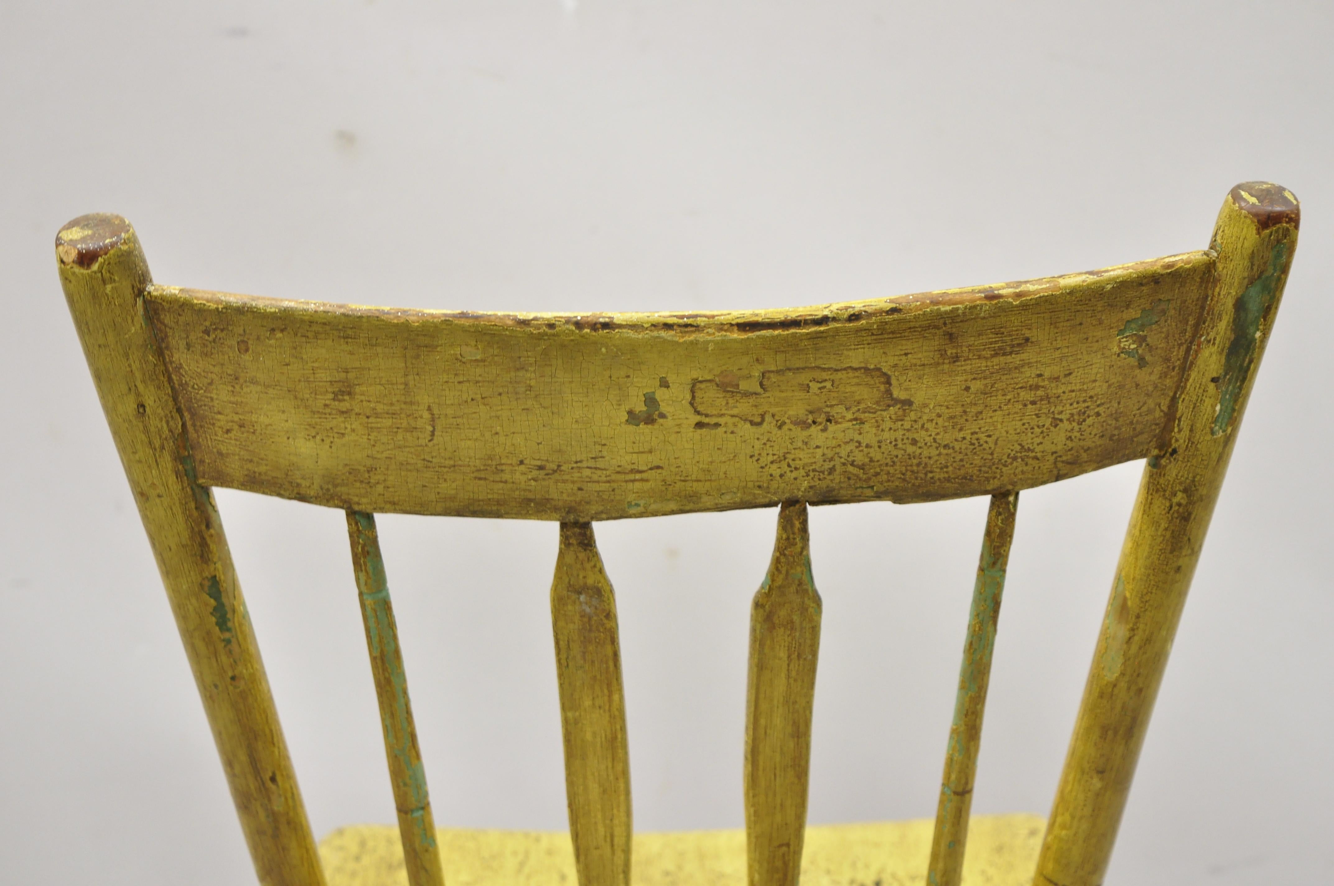 Frederick Loeser & Co Yellow American Primitive Hitchcock Painted Side Chair 'B' For Sale 1