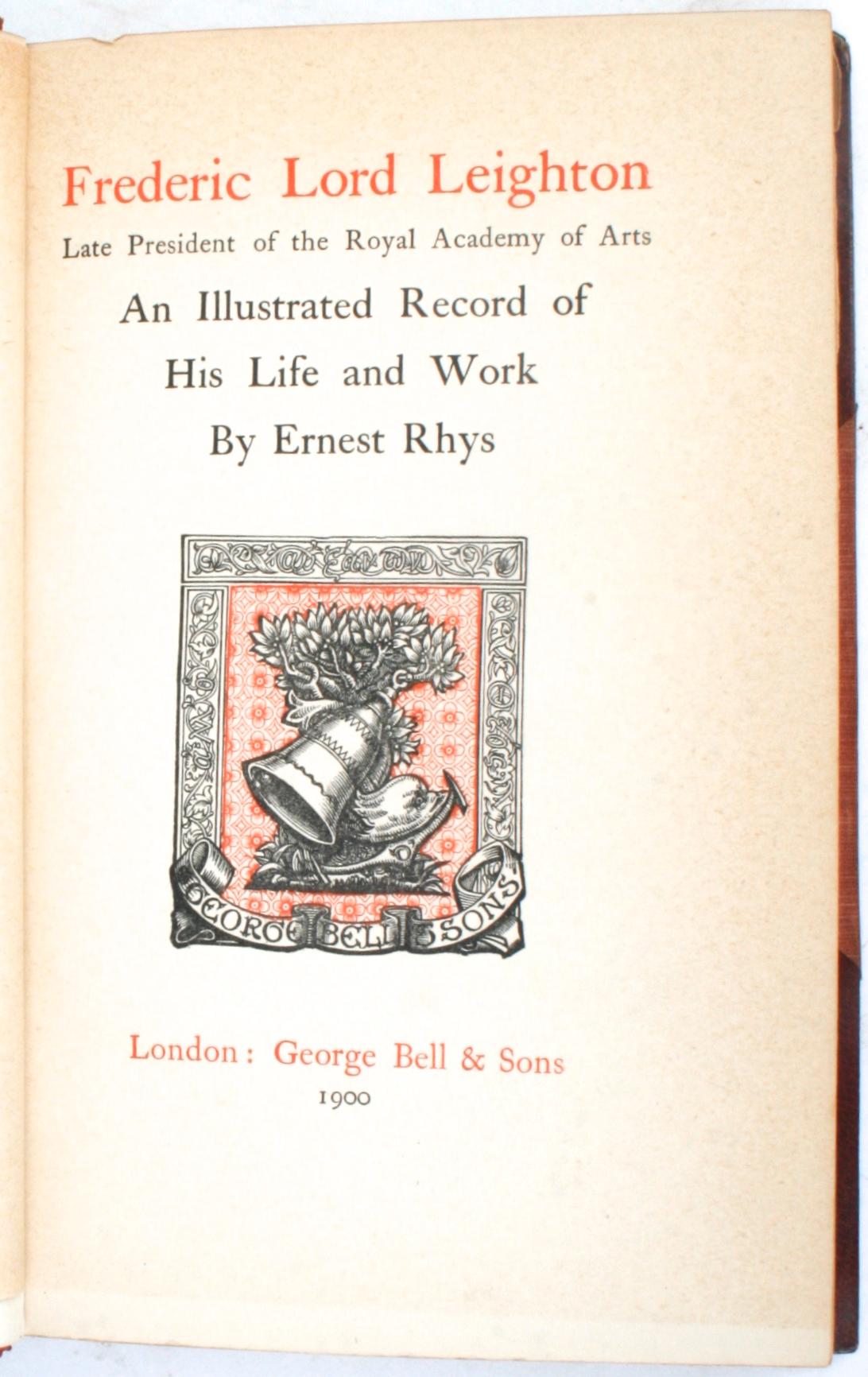 English Frederick Lord Leighton by Ernest Rhys, 1900